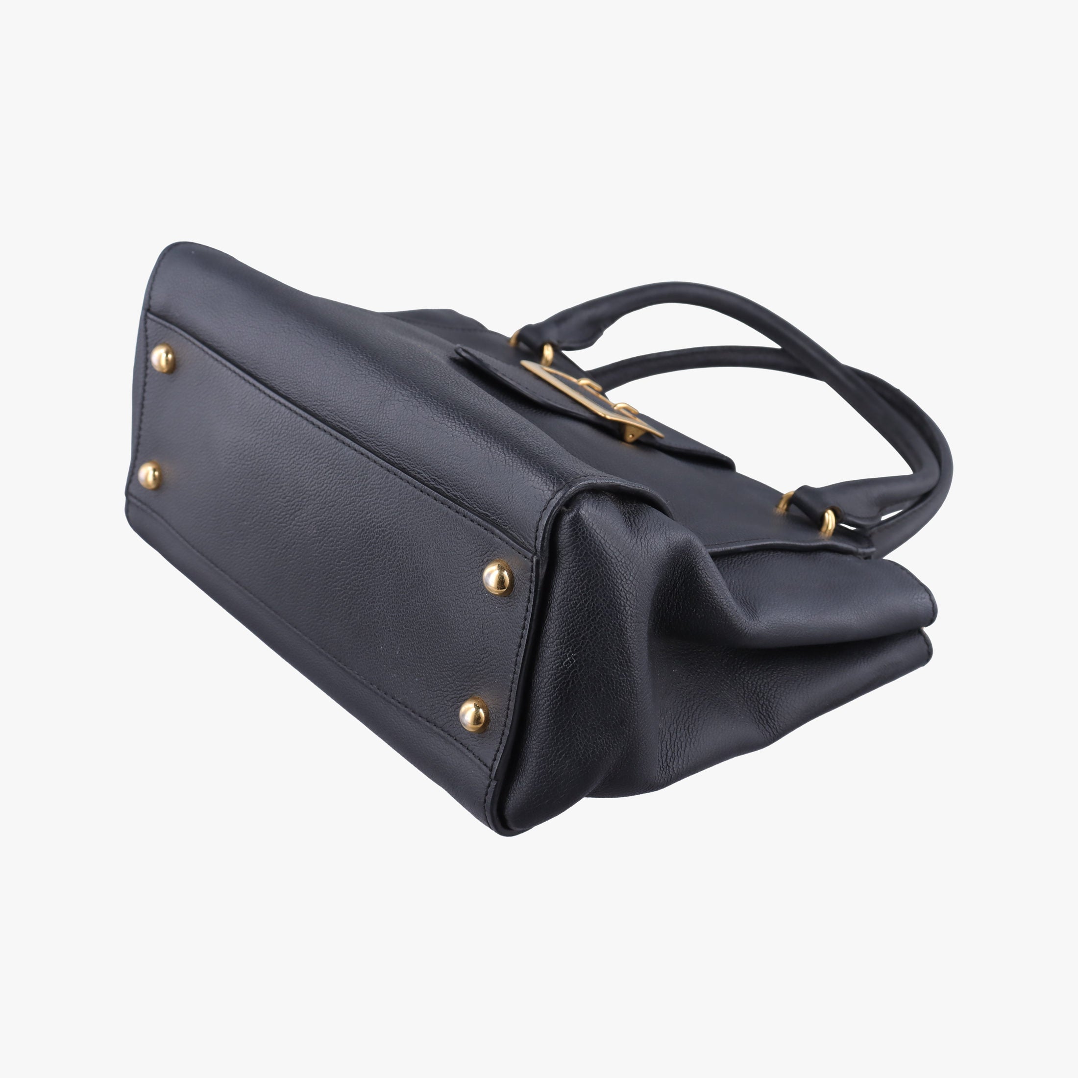 Vintage Burberry Buckle Black Leather  handbag | stylenewstar