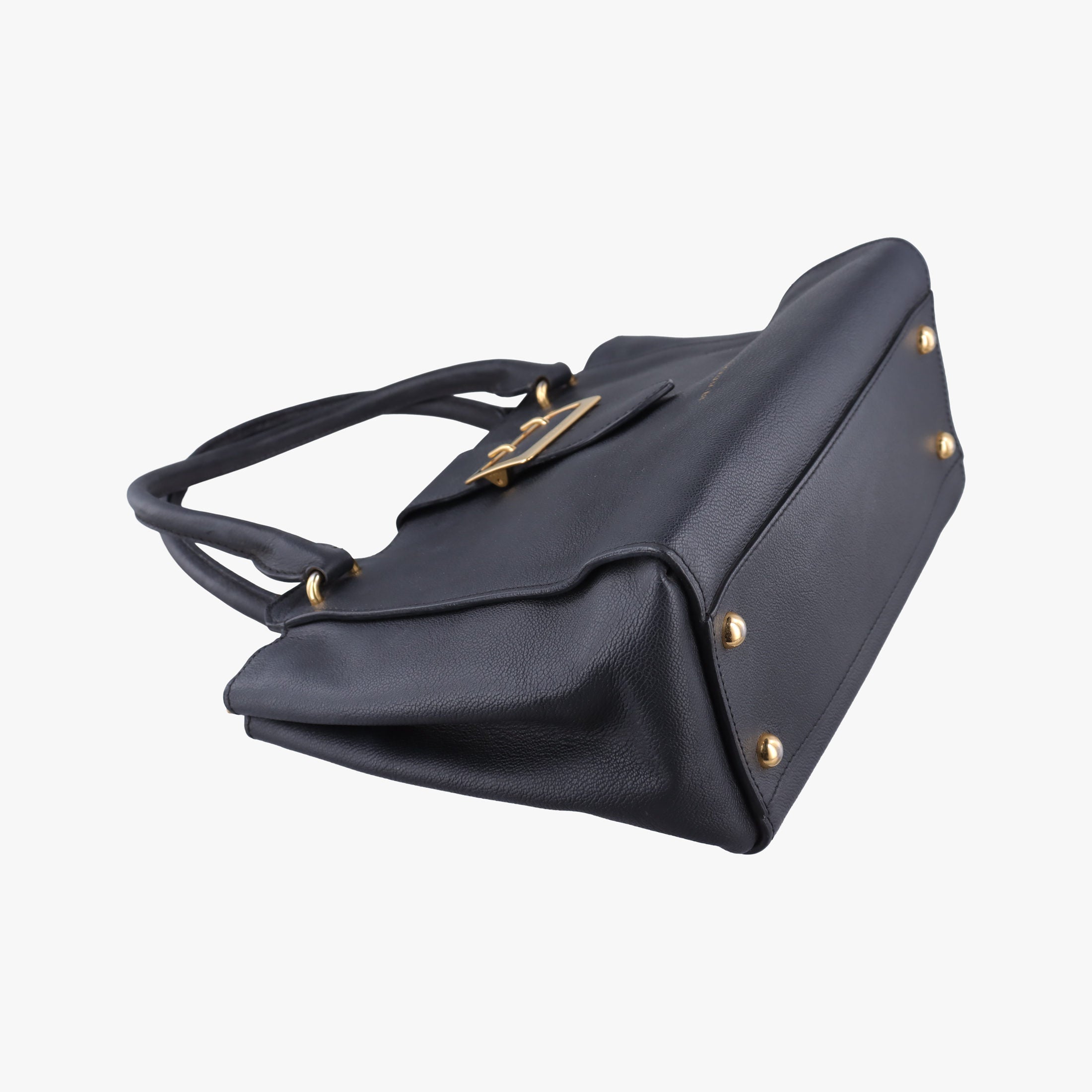Vintage Burberry Buckle Black Leather  handbag | stylenewstar