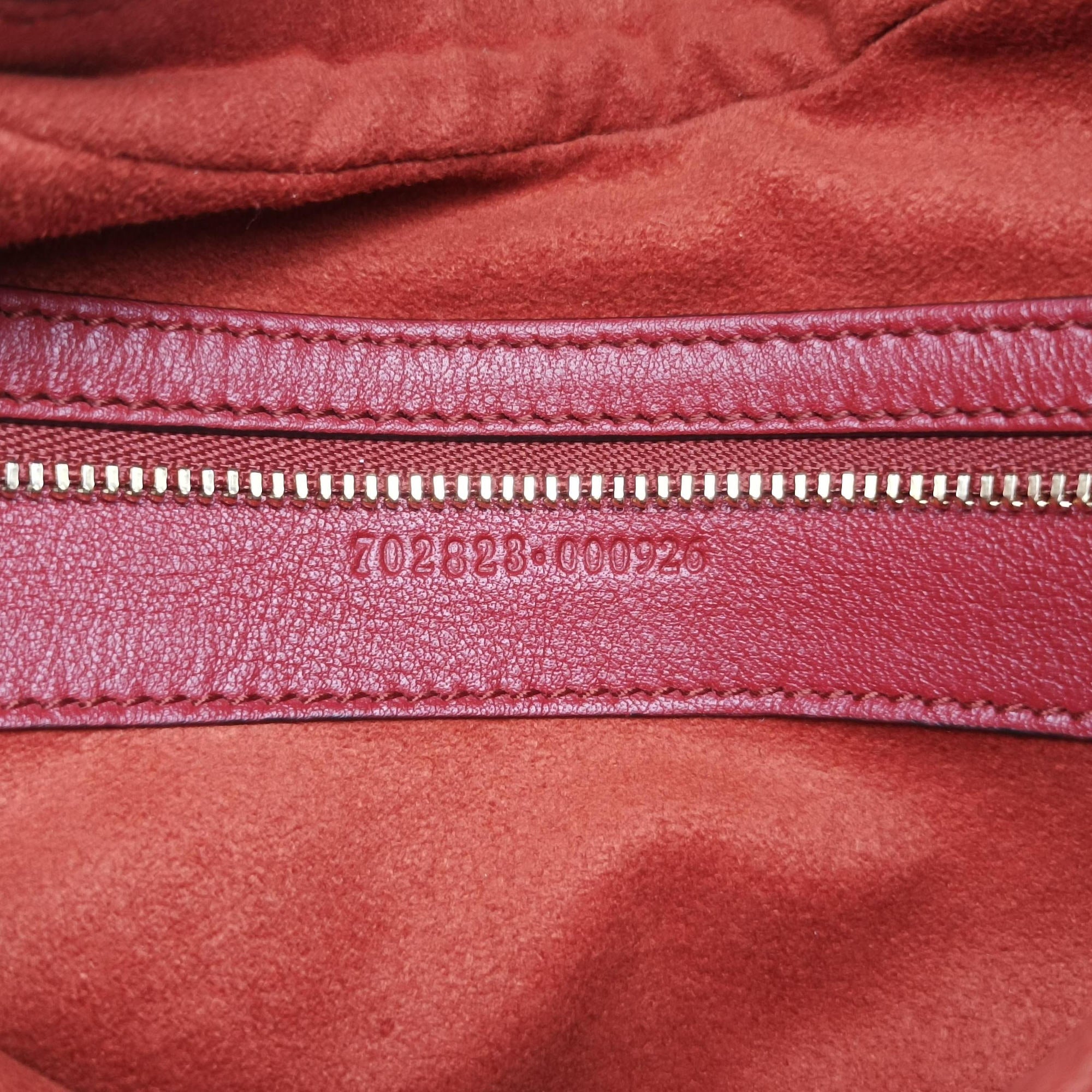 Pre-owned Gucci Attache G-Shaped Hook Rust Red Suede × Leather 702823 shoulderbag | stylenewstar