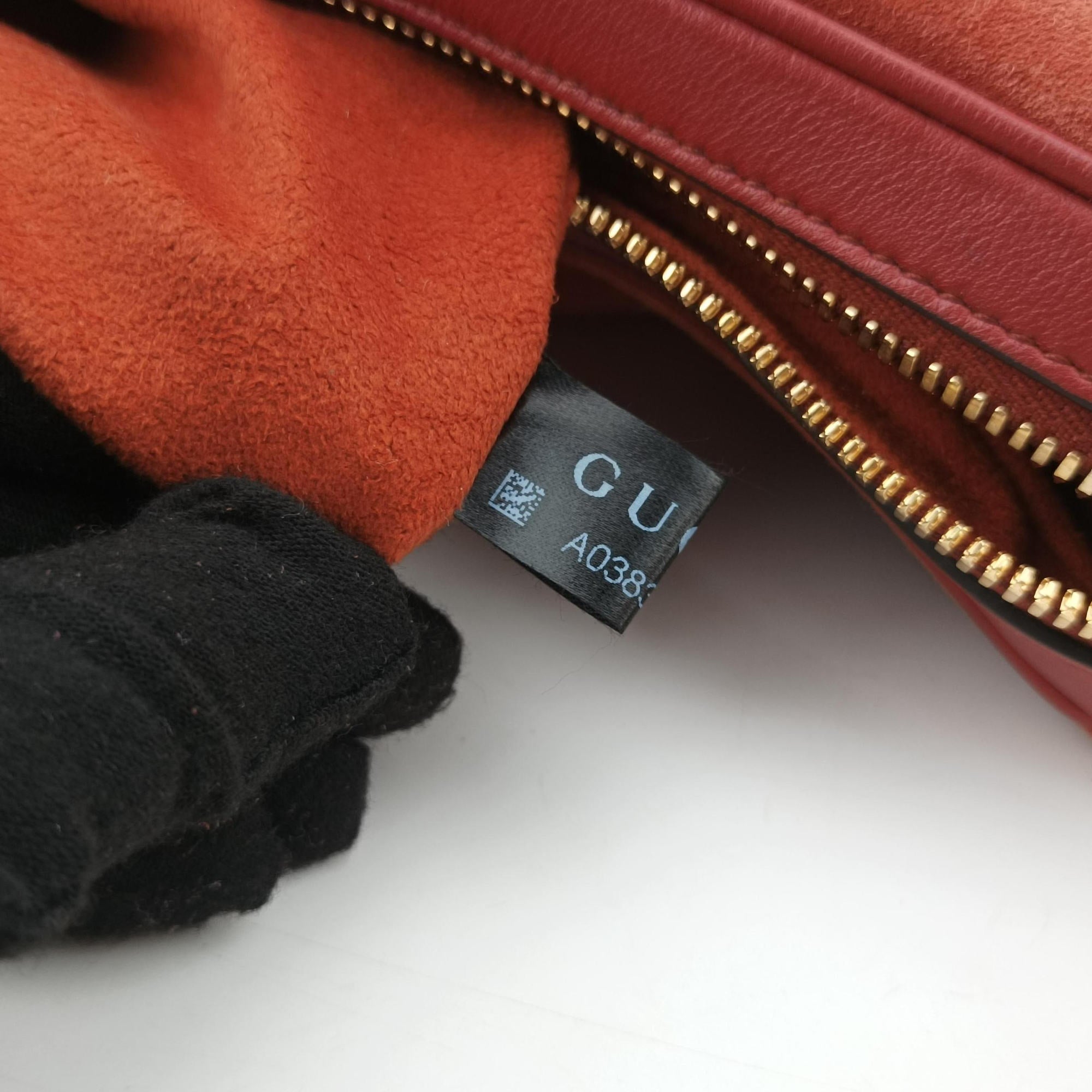 Pre-owned Gucci Attache G-Shaped Hook Rust Red Suede × Leather 702823 shoulderbag | stylenewstar