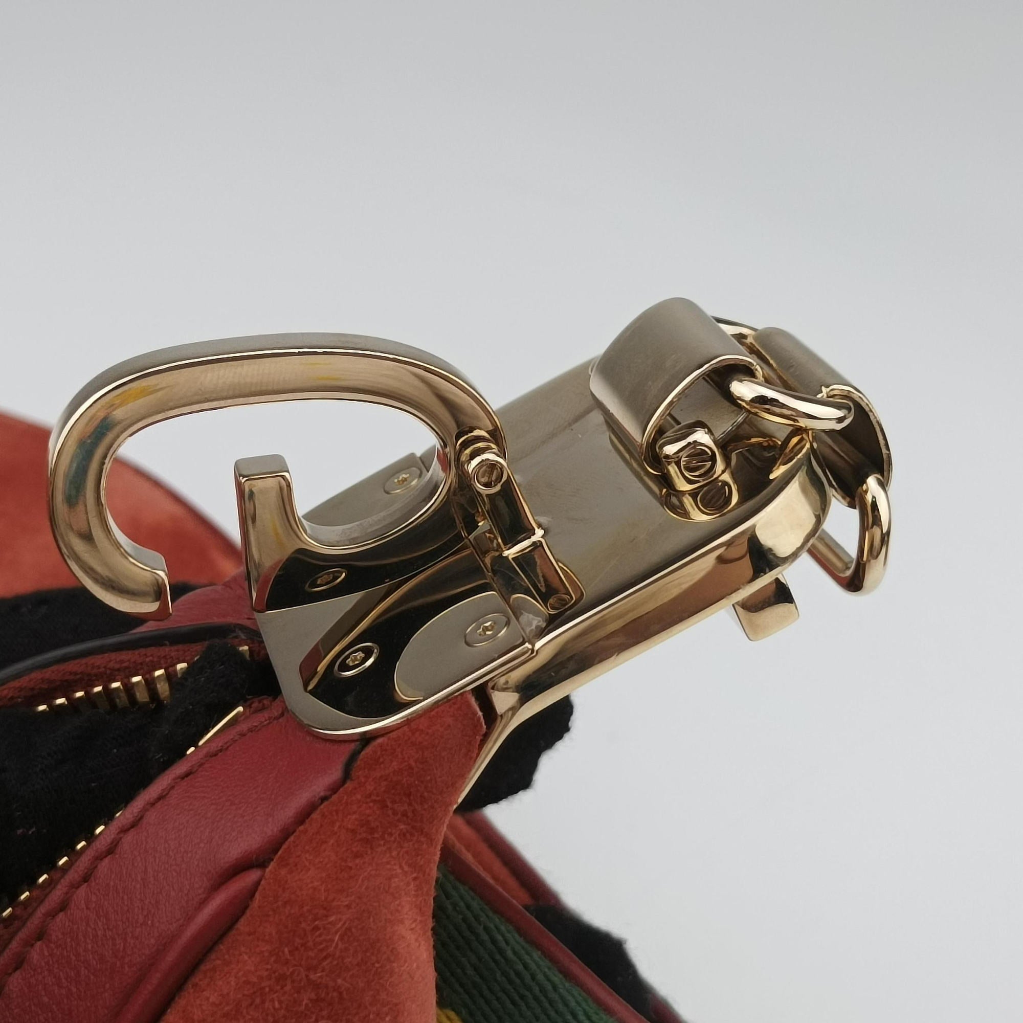 Pre-owned Gucci Attache G-Shaped Hook Rust Red Suede × Leather 702823 shoulderbag | stylenewstar