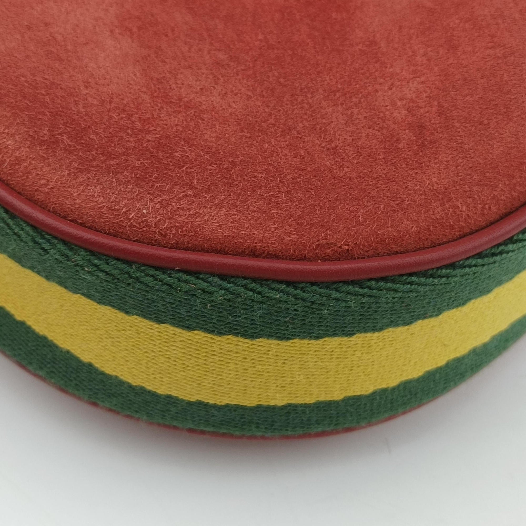 Pre-owned Gucci Attache G-Shaped Hook Rust Red Suede × Leather 702823 shoulderbag | stylenewstar