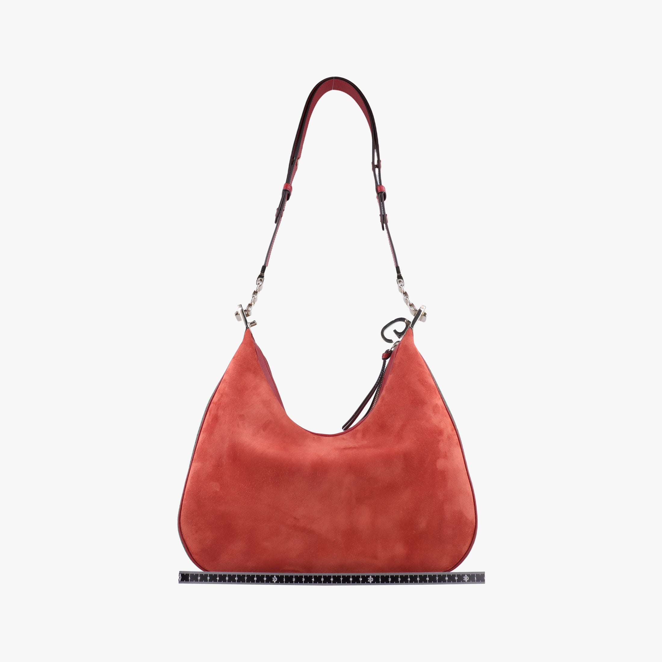 Pre-owned Gucci Attache G-Shaped Hook Rust Red Suede × Leather 702823 shoulderbag | stylenewstar