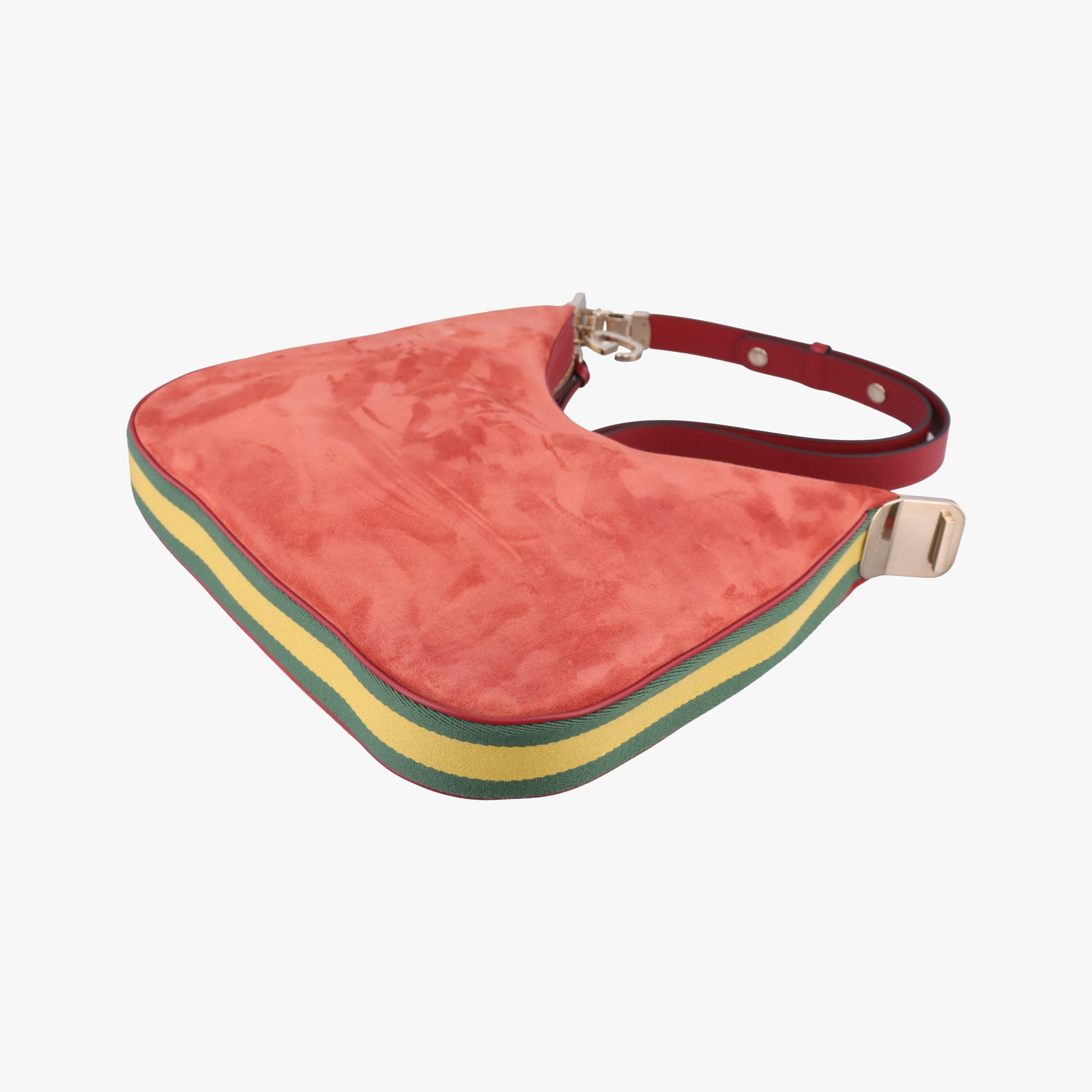 Pre-owned Gucci Attache G-Shaped Hook Rust Red Suede × Leather 702823 shoulderbag | stylenewstar