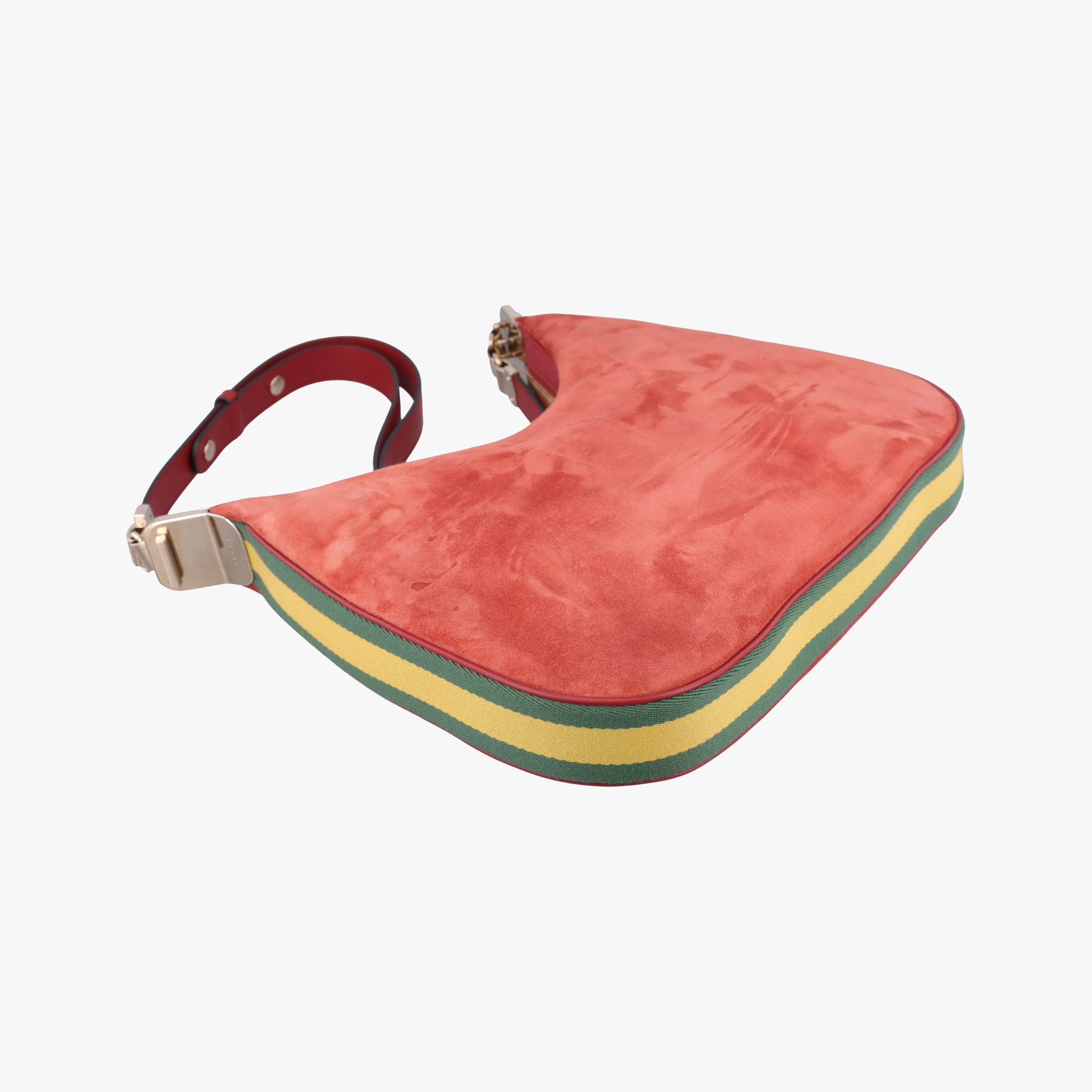 Pre-owned Gucci Attache G-Shaped Hook Rust Red Suede × Leather 702823 shoulderbag | stylenewstar