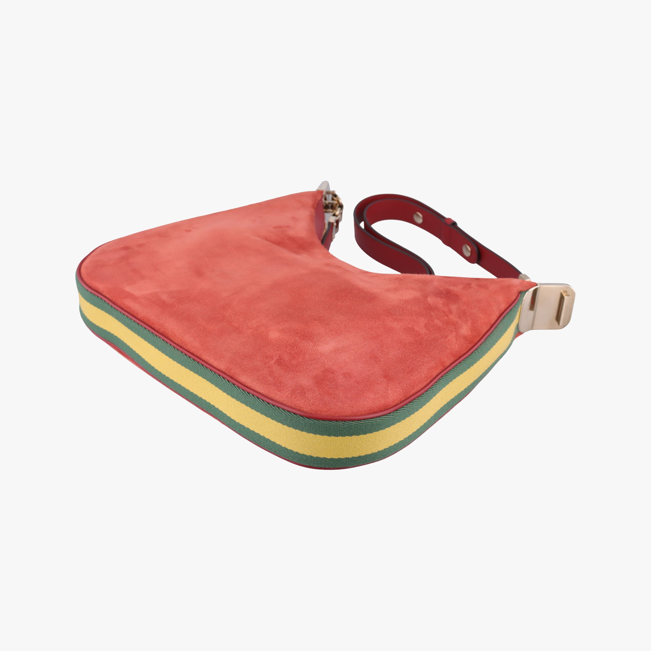 Pre-owned Gucci Attache G-Shaped Hook Rust Red Suede × Leather 702823 shoulderbag | stylenewstar