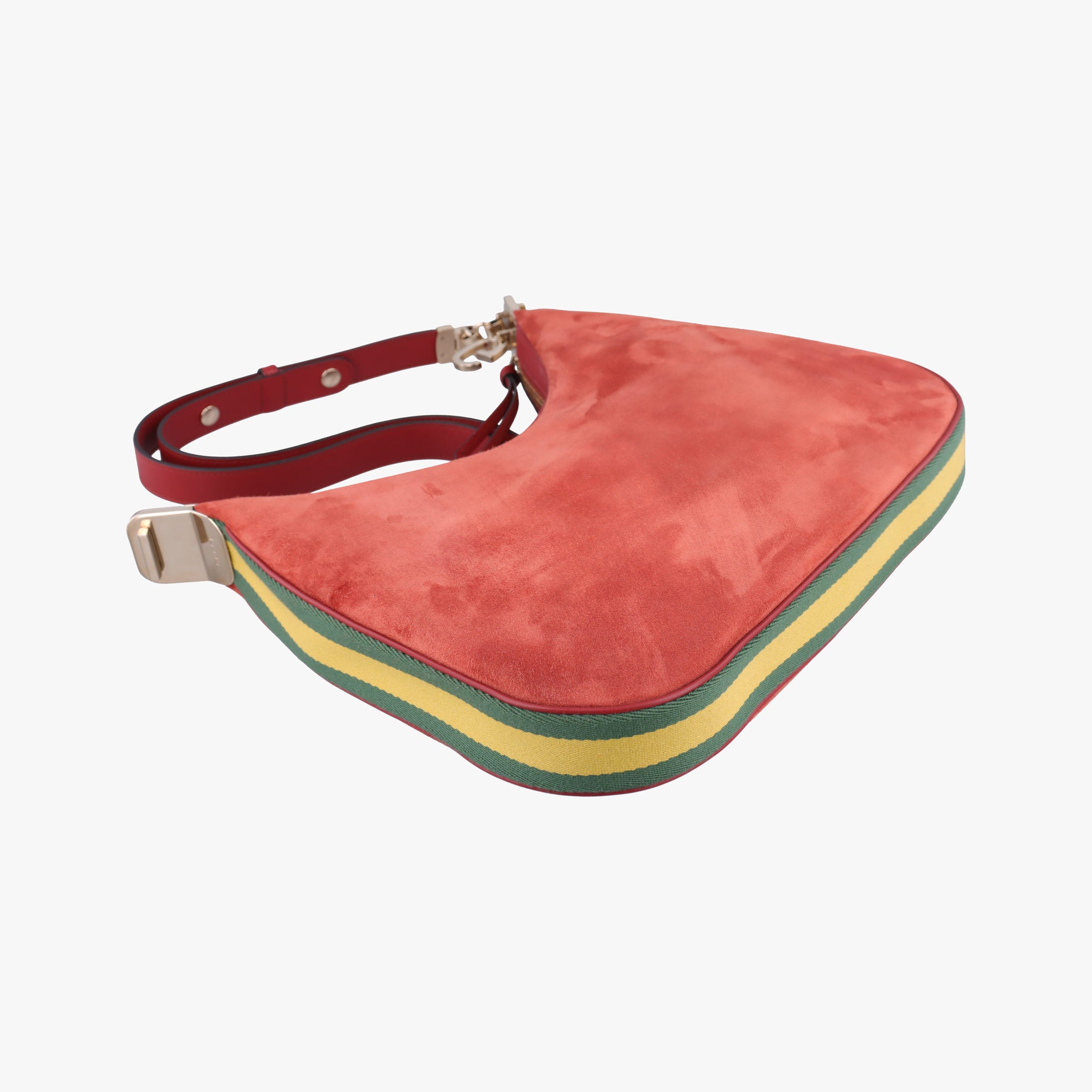 Pre-owned Gucci Attache G-Shaped Hook Rust Red Suede × Leather 702823 shoulderbag | stylenewstar