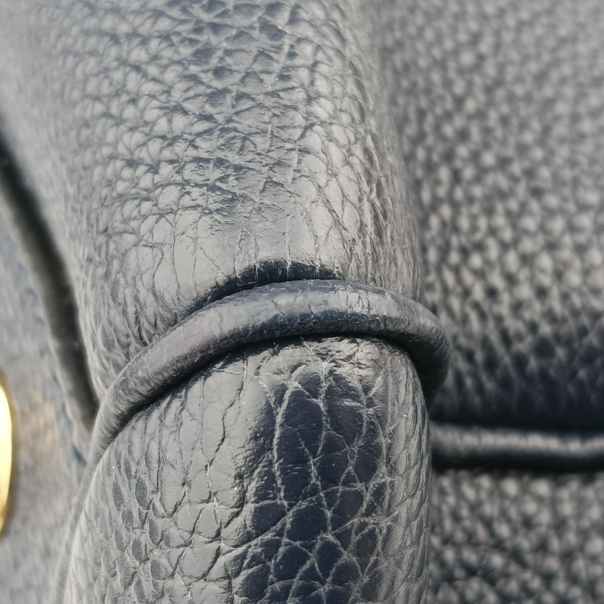 Pre-owned Louis Vuitton Milla MM  Navy Veau Nuage Calf Leather M54348 handbag | stylenewstar