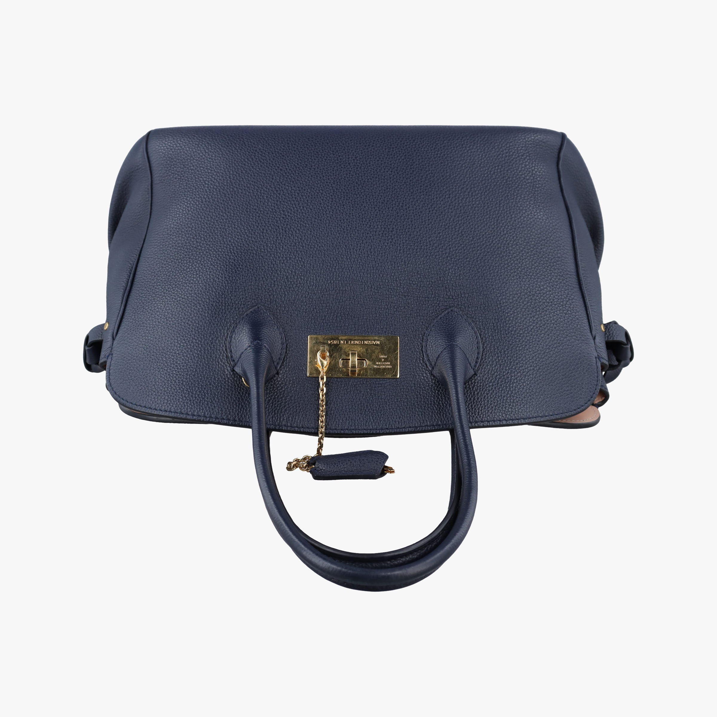Pre-owned Louis Vuitton Milla MM  Navy Veau Nuage Calf Leather M54348 handbag | stylenewstar
