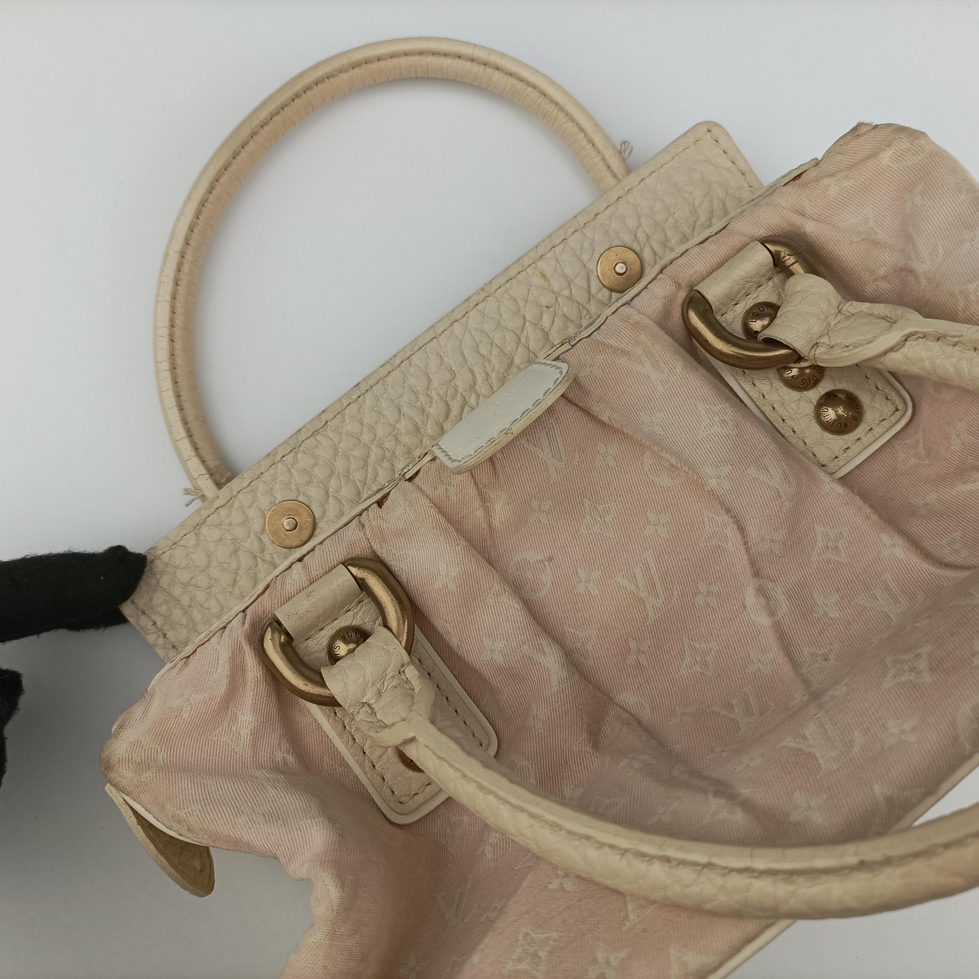 Pre-owned Louis Vuitton Trapeze PM RosePink Monogram Mini Lin	Canvas × Leather M40062 handbag | stylenewstar