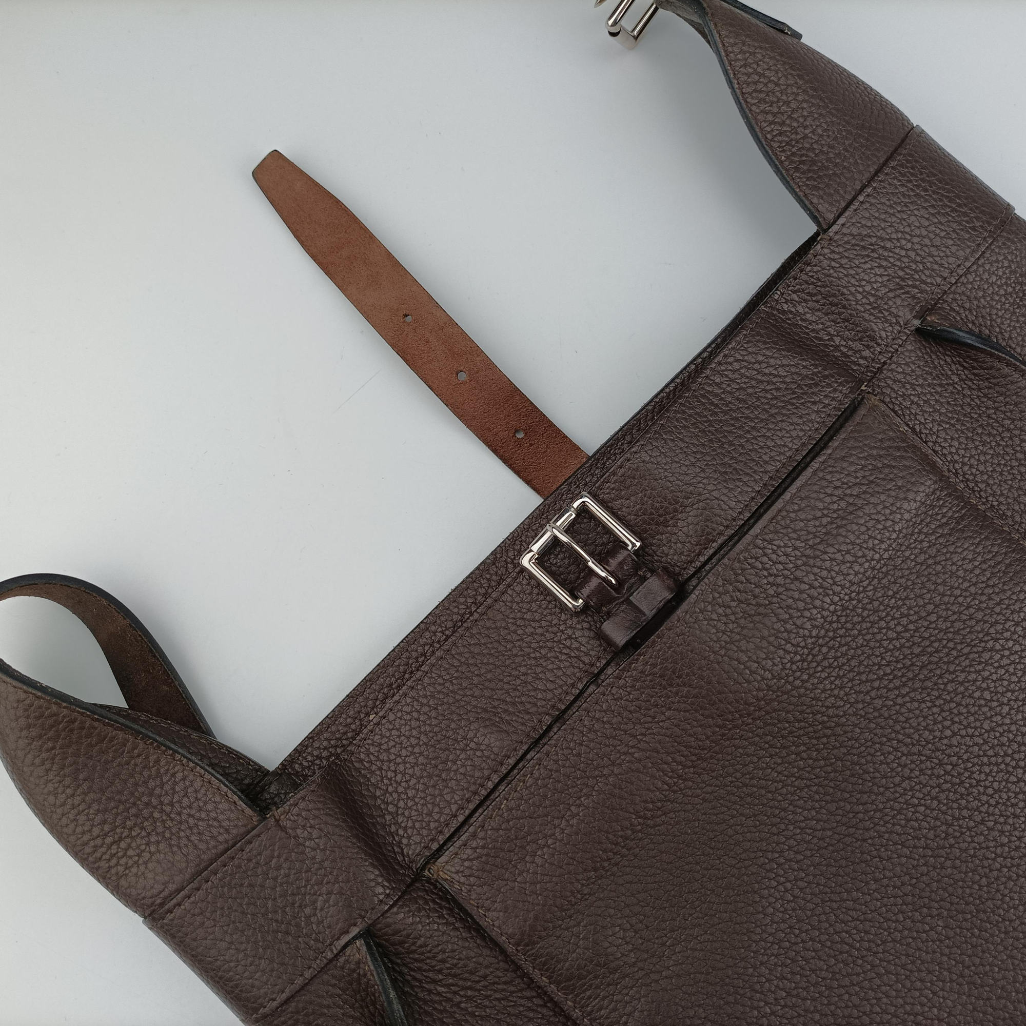 Pre-owned Hermes Marwari  Brown Taurillon Clemence  shoulderbag | stylenewstar