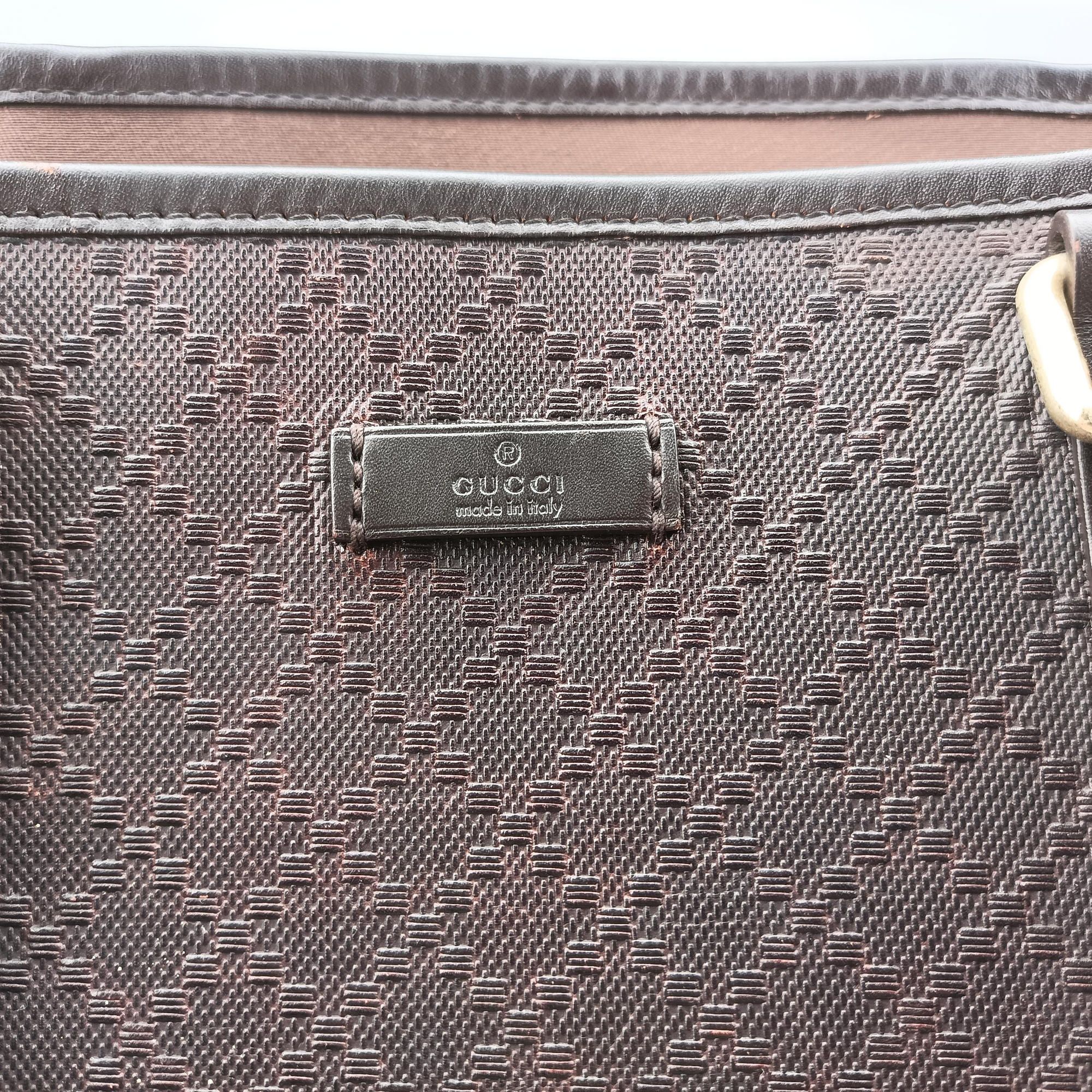 Pre-owned Gucci Diamante tote Brown leather 223668 handbag | stylenewstar