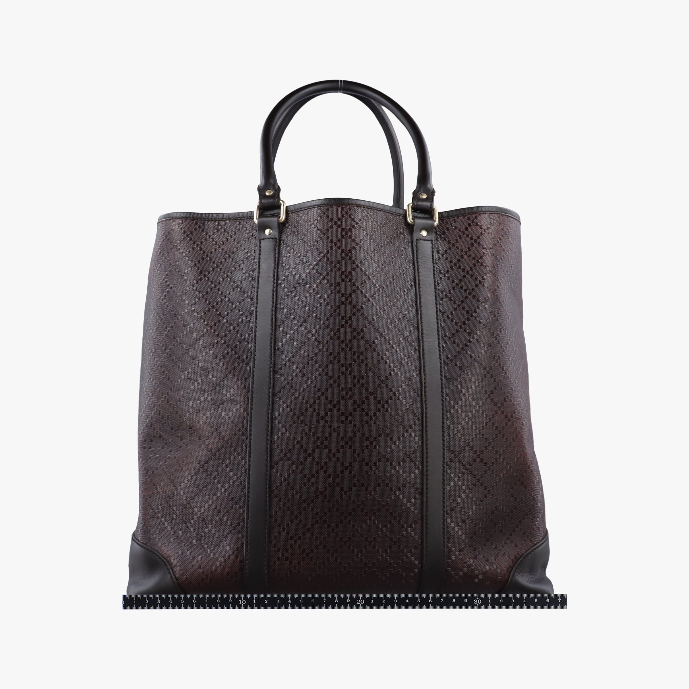 Pre-owned Gucci Diamante tote Brown leather 223668 handbag | stylenewstar