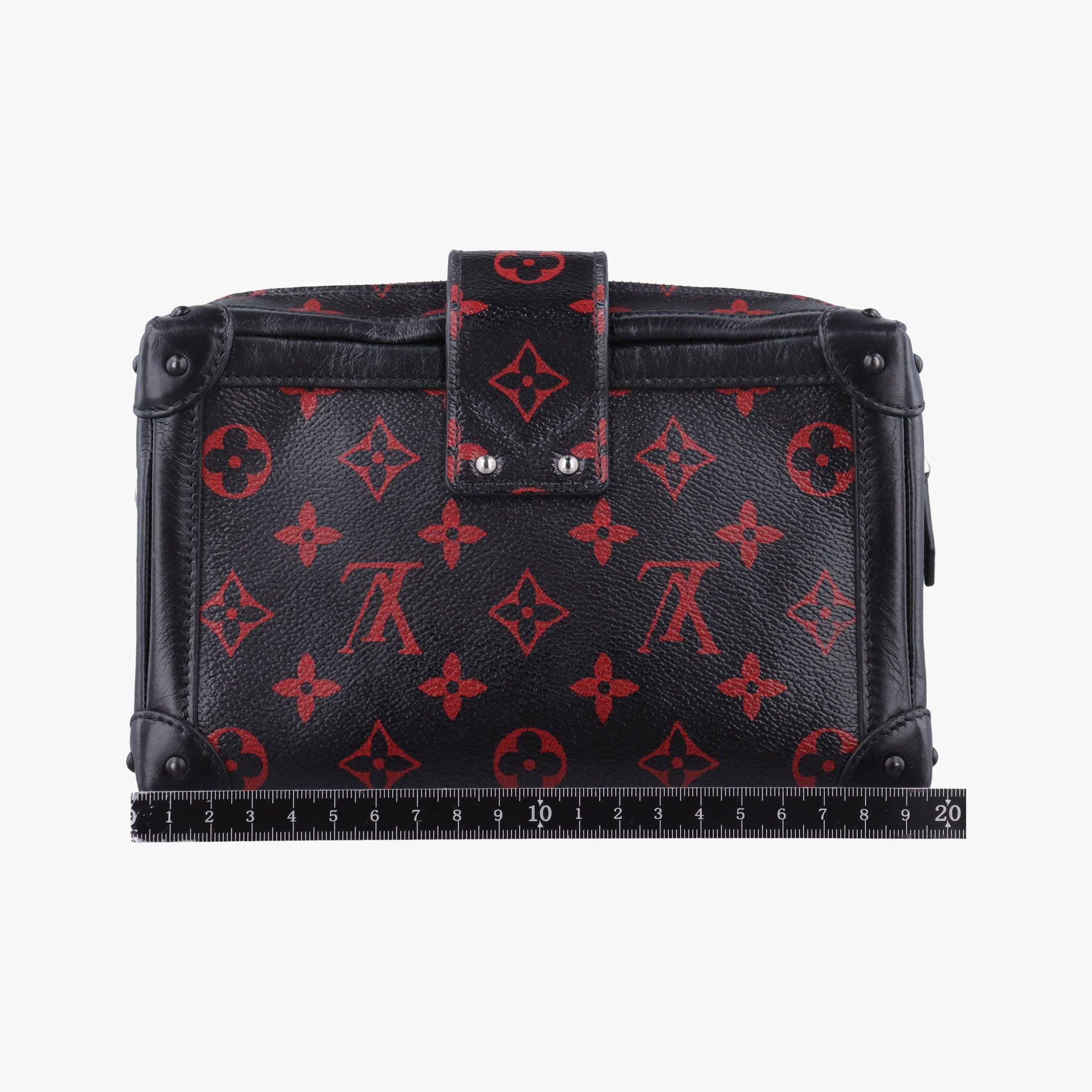 Pre-owned Louis Vuitton Petite Malle Black × Red Monogram Infrarouge Canvas × Leather M40273 shoulderbag | stylenewstar