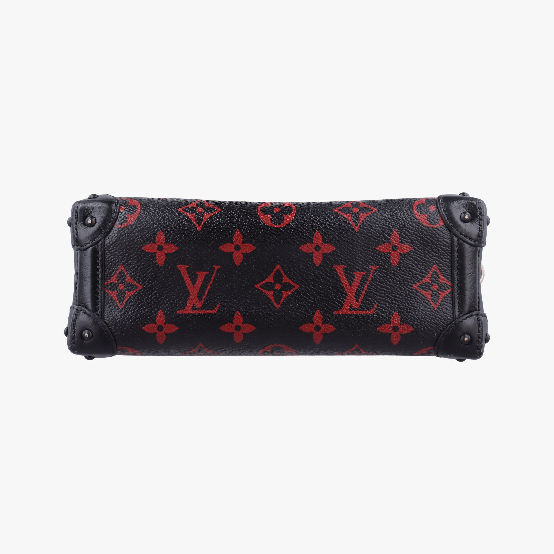 Pre-owned Louis Vuitton Petite Malle Black × Red Monogram Infrarouge Canvas × Leather M40273 shoulderbag | stylenewstar