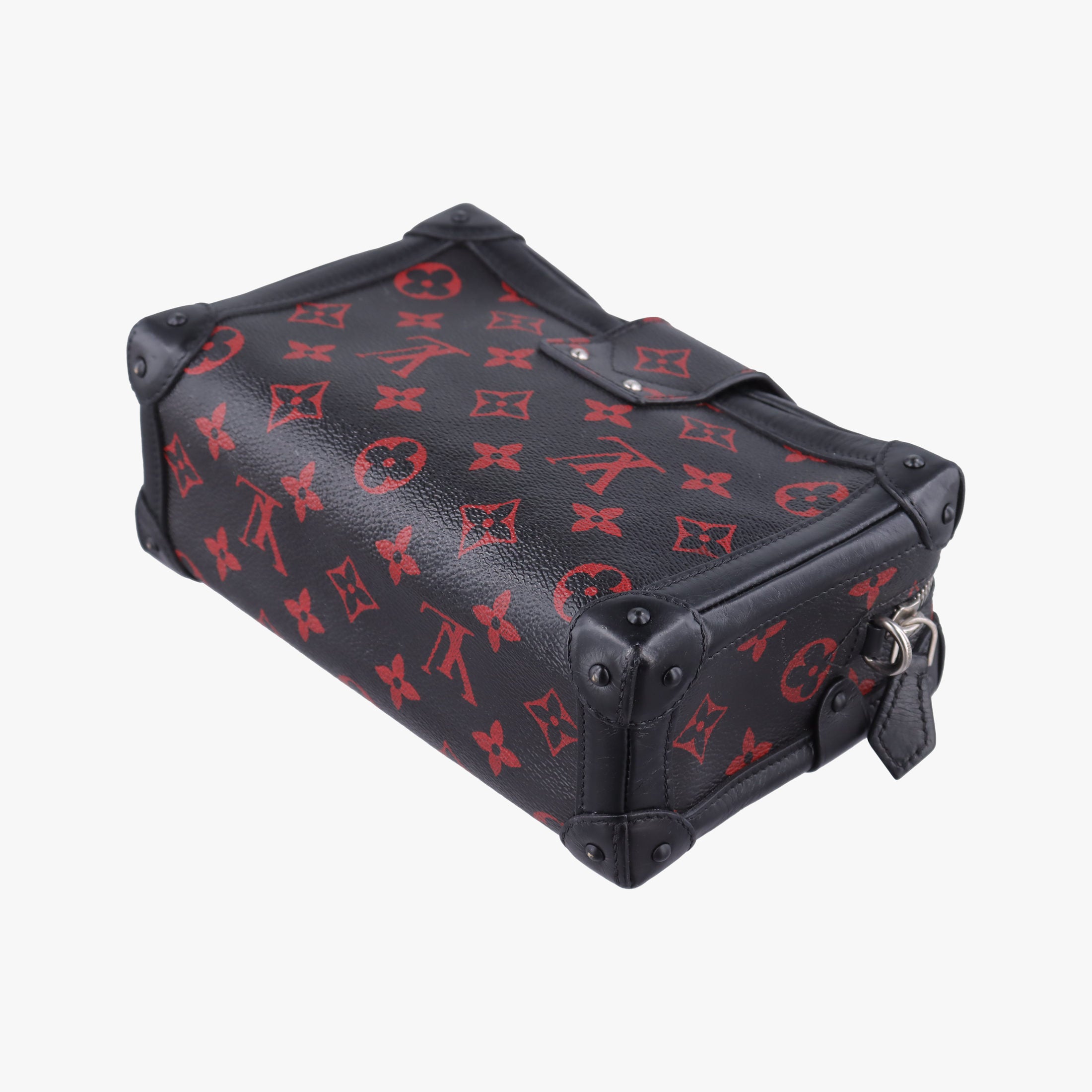 Pre-owned Louis Vuitton Petite Malle Black × Red Monogram Infrarouge Canvas × Leather M40273 shoulderbag | stylenewstar