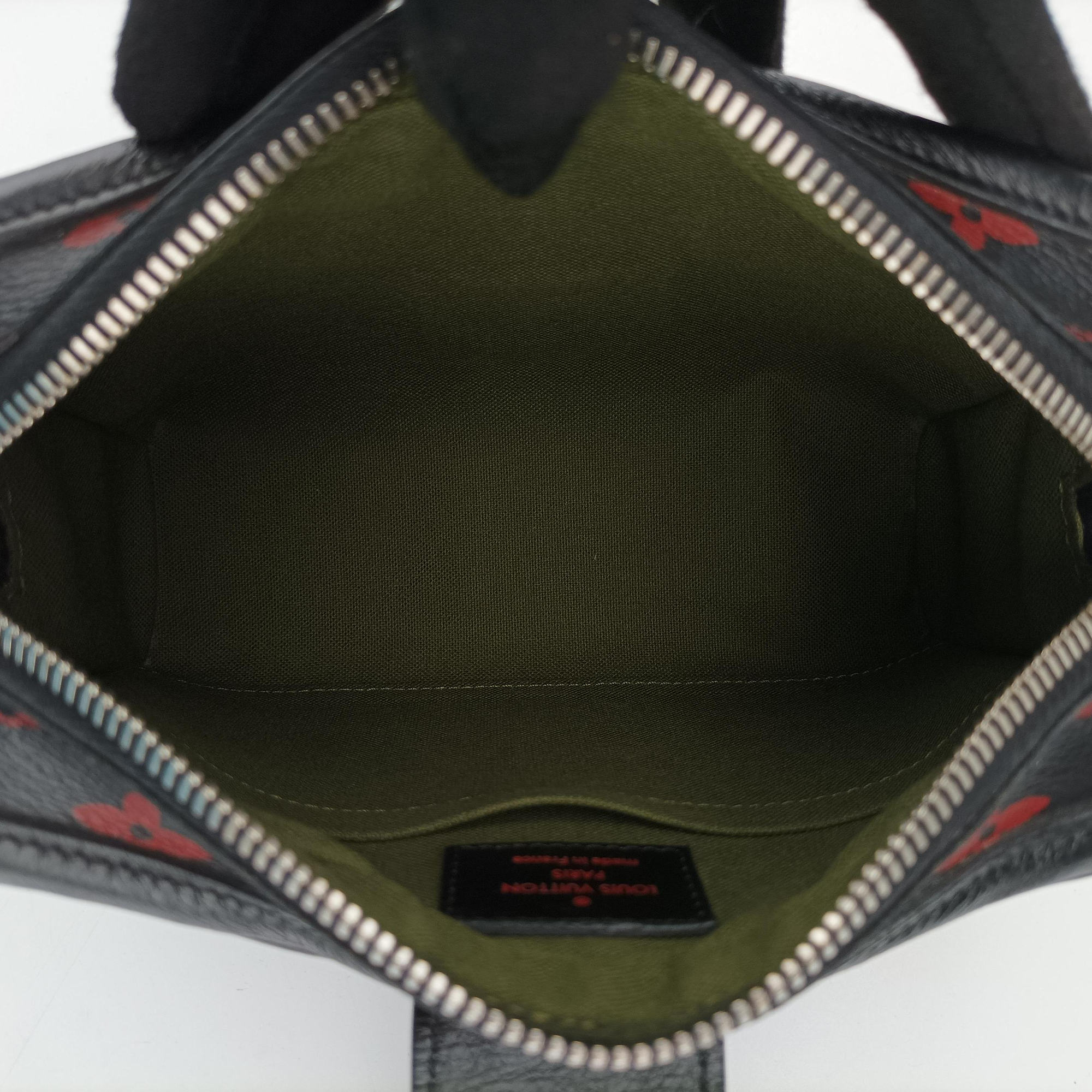 Pre-owned Louis Vuitton Petite Malle Black × Red Monogram Infrarouge Canvas × Leather M40273 shoulderbag | stylenewstar