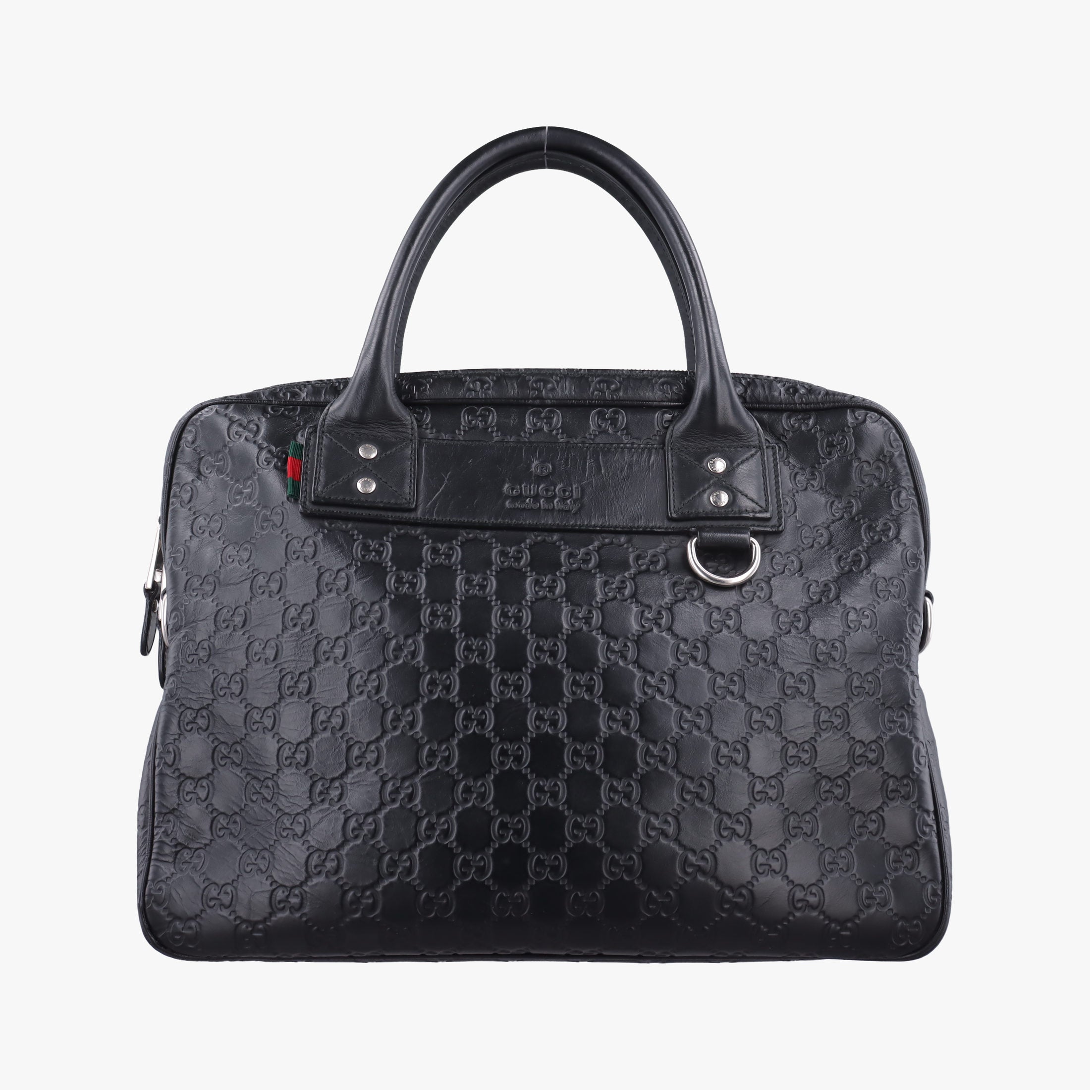 Vintage Gucci Guccissima Briefcase Business Black Leather 328937 handbag | stylenewstar