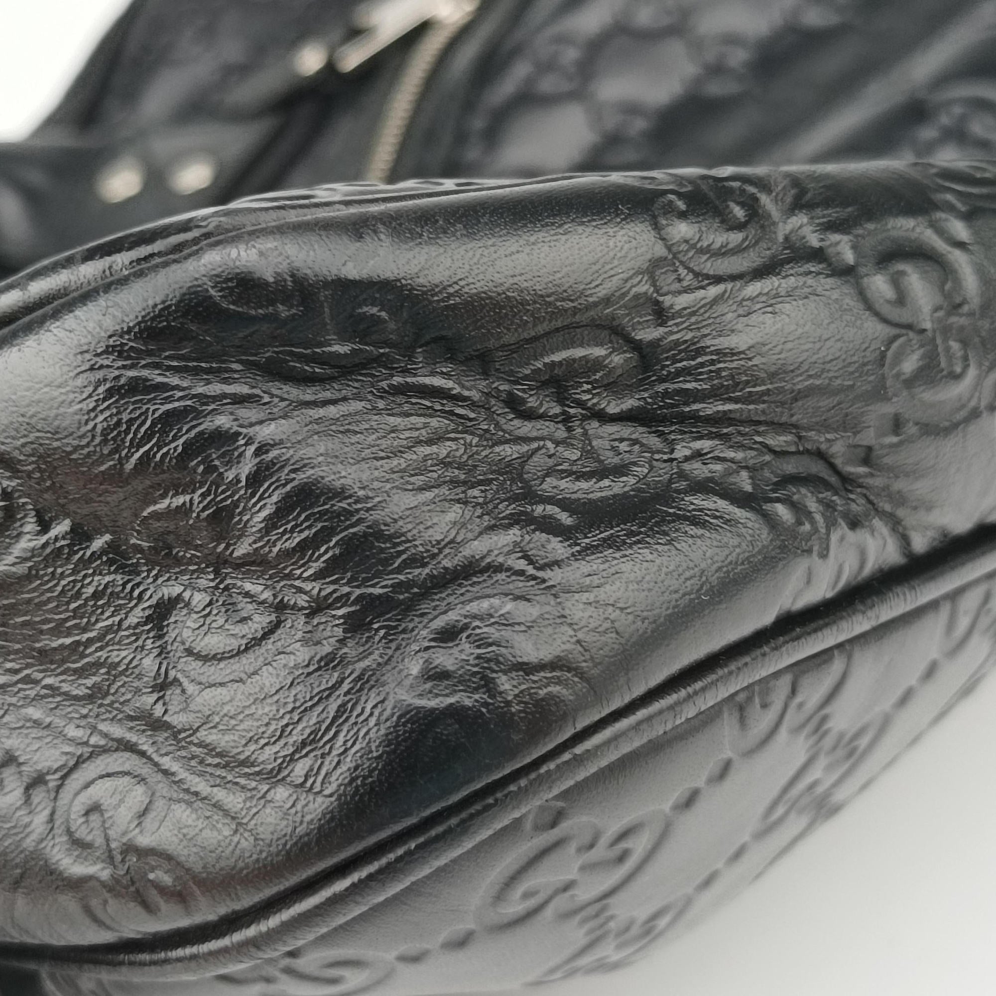 Vintage Gucci Guccissima Briefcase Business Black Leather 328937 handbag | stylenewstar