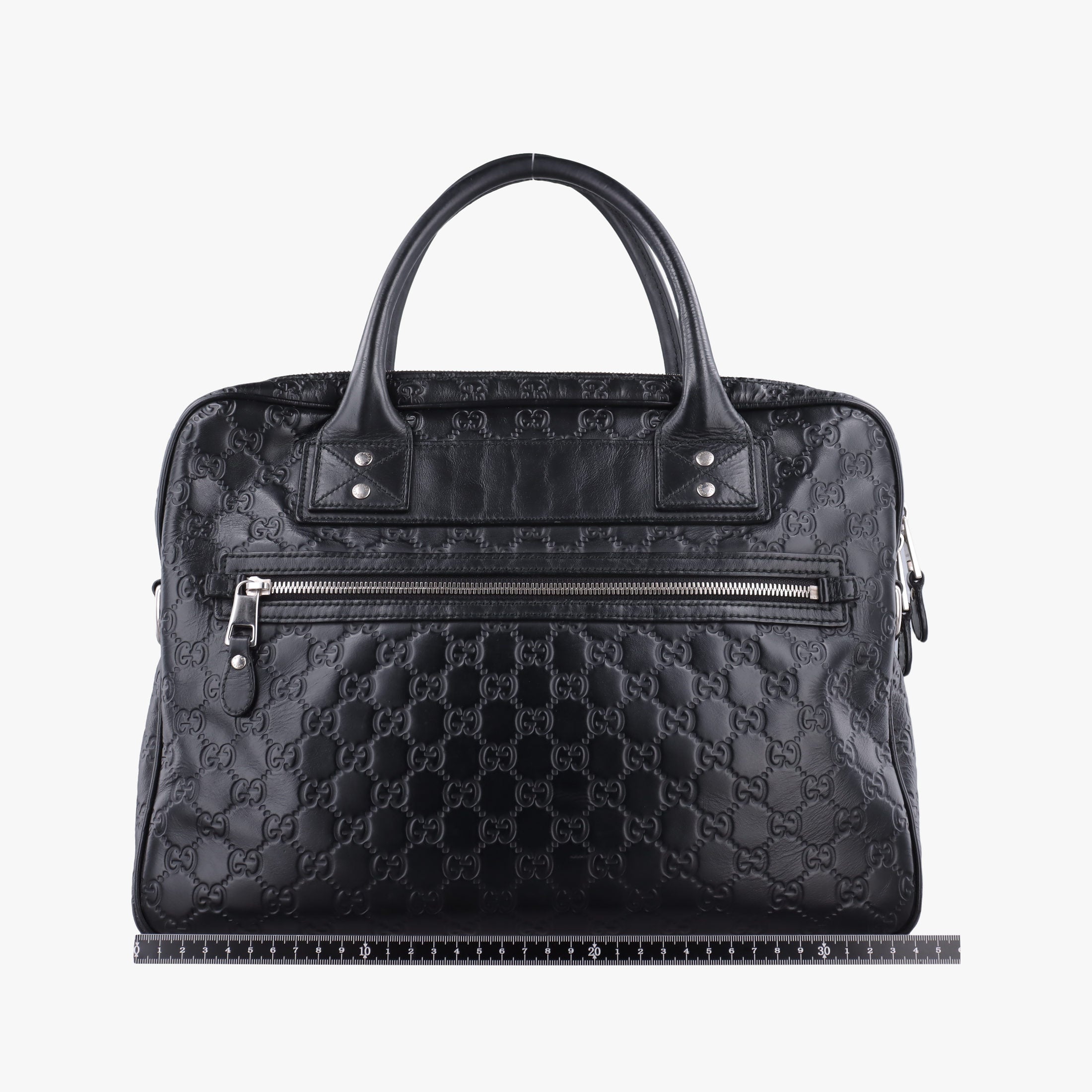 Vintage Gucci Guccissima Briefcase Business Black Leather 328937 handbag | stylenewstar