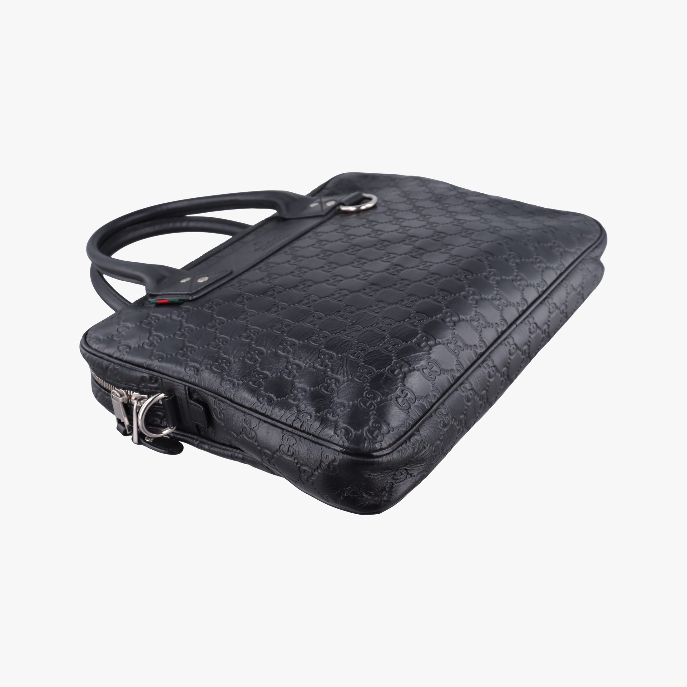 Vintage Gucci Guccissima Briefcase Business Black Leather 328937 handbag | stylenewstar
