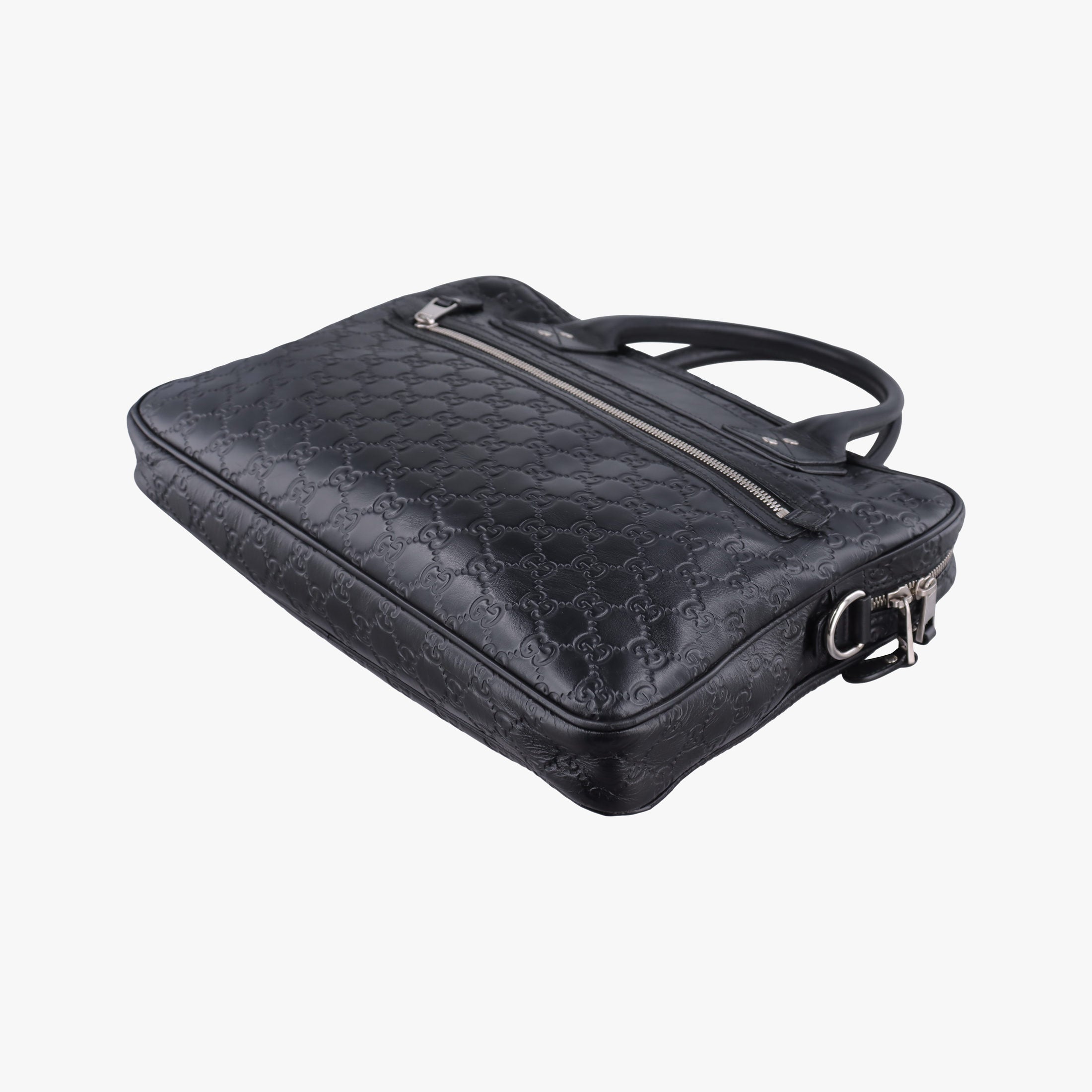 Vintage Gucci Guccissima Briefcase Business Black Leather 328937 handbag | stylenewstar