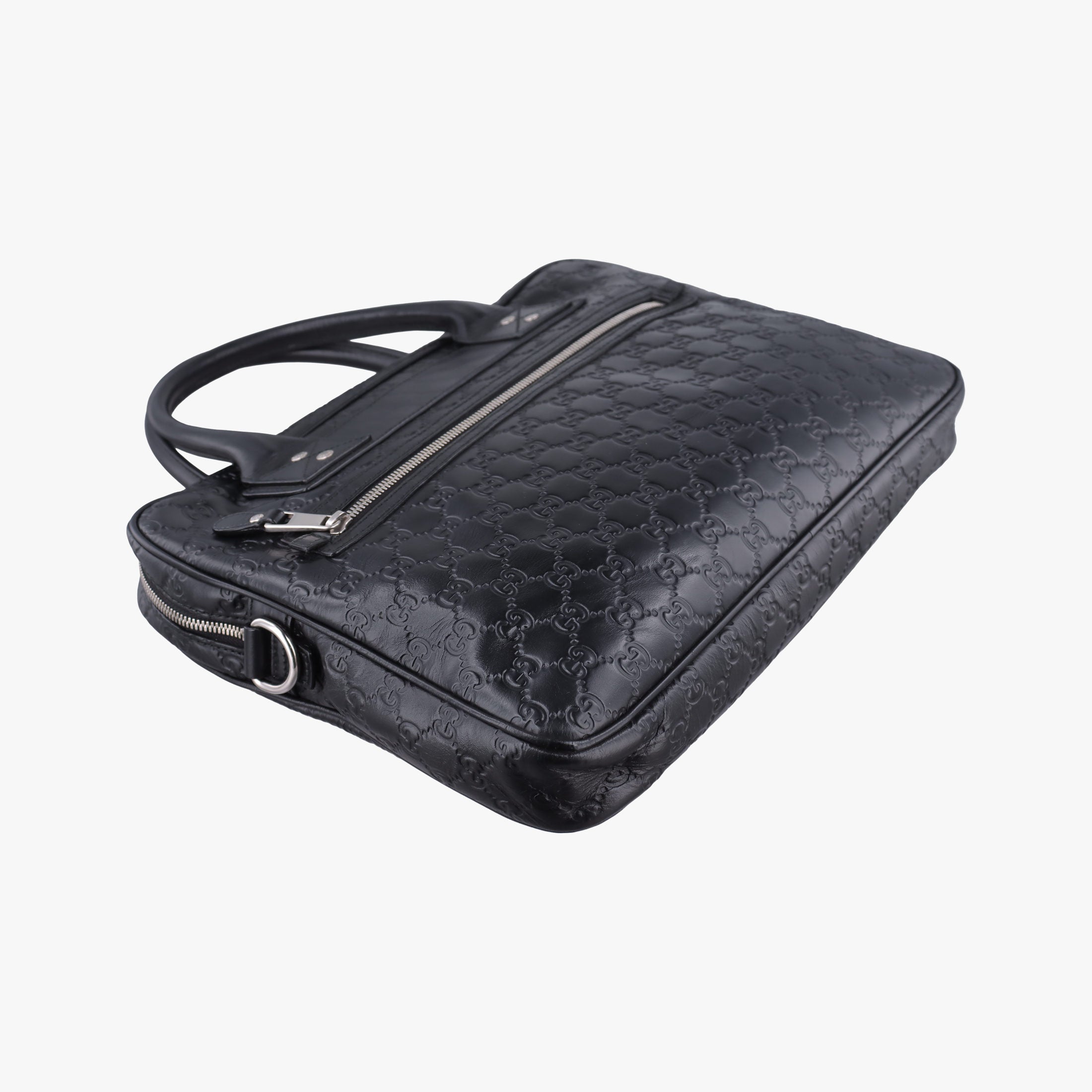 Vintage Gucci Guccissima Briefcase Business Black Leather 328937 handbag | stylenewstar