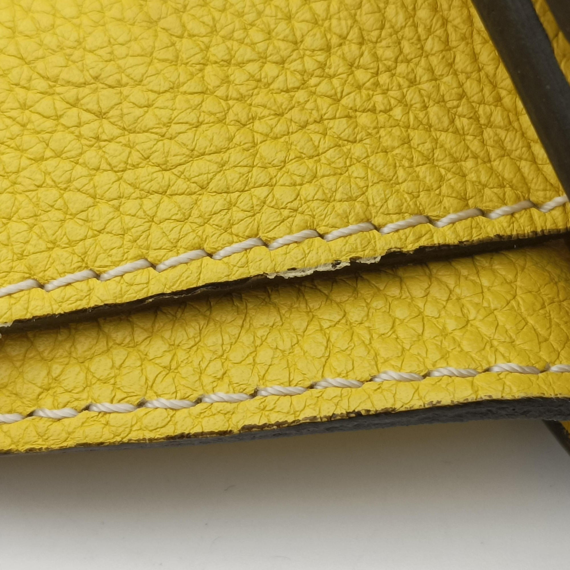 Vintage Celine Luggage Mini Shopper Yellow Leather  handbag | stylenewstar