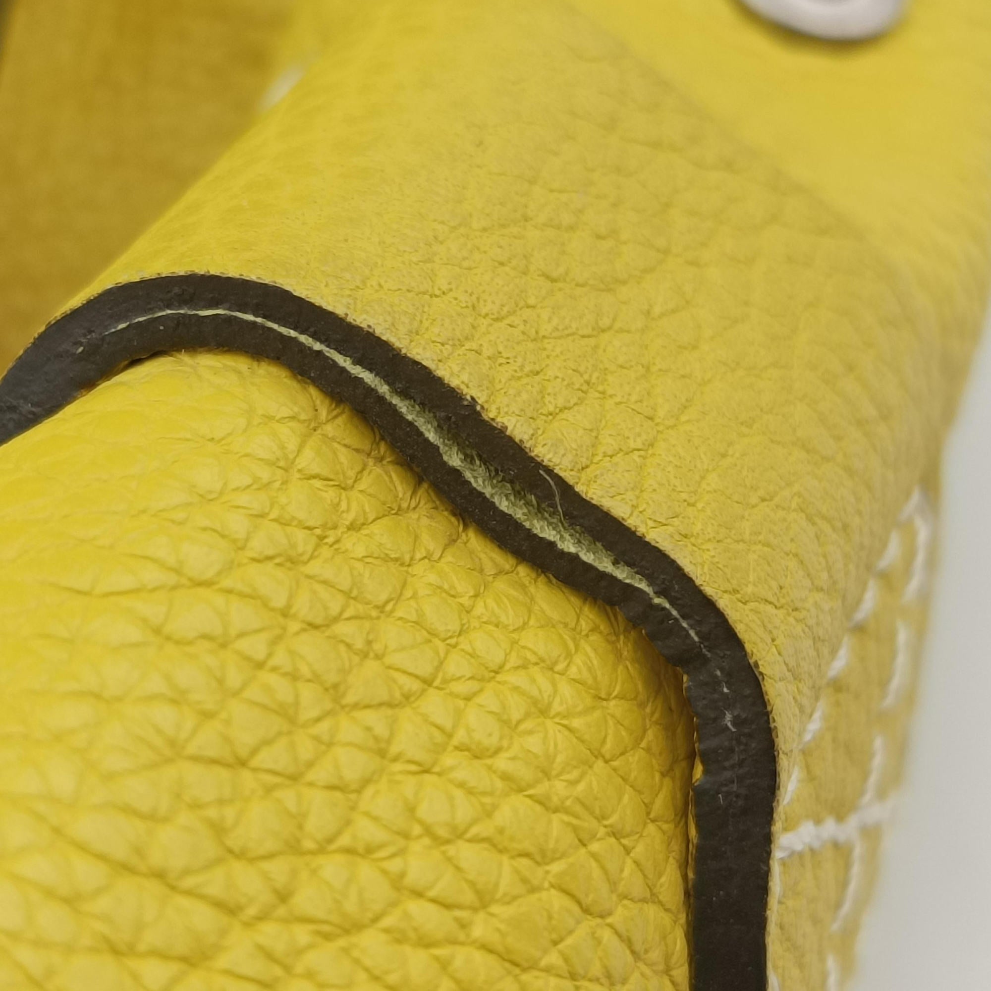 Vintage Celine Luggage Mini Shopper Yellow Leather  handbag | stylenewstar