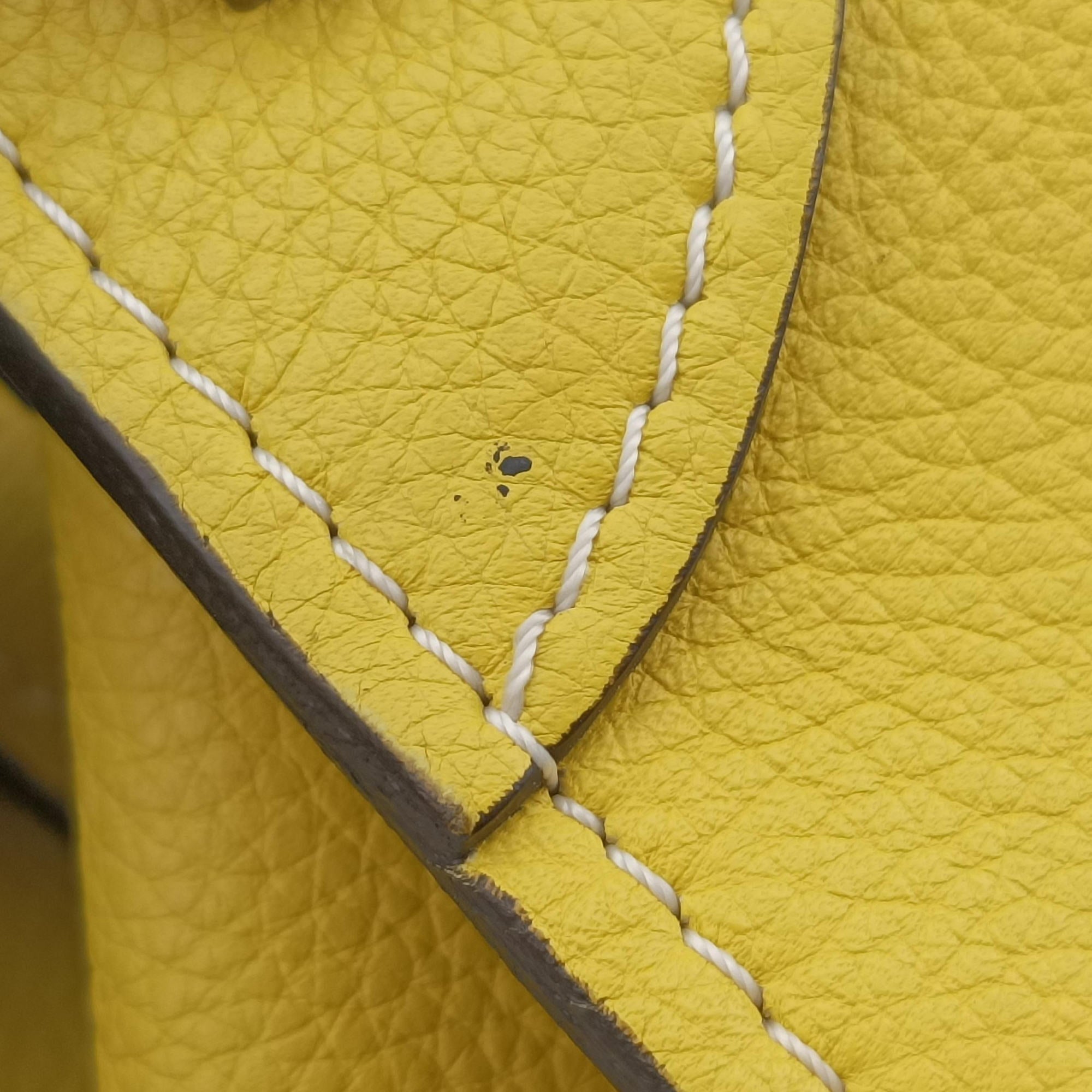 Vintage Celine Luggage Mini Shopper Yellow Leather  handbag | stylenewstar