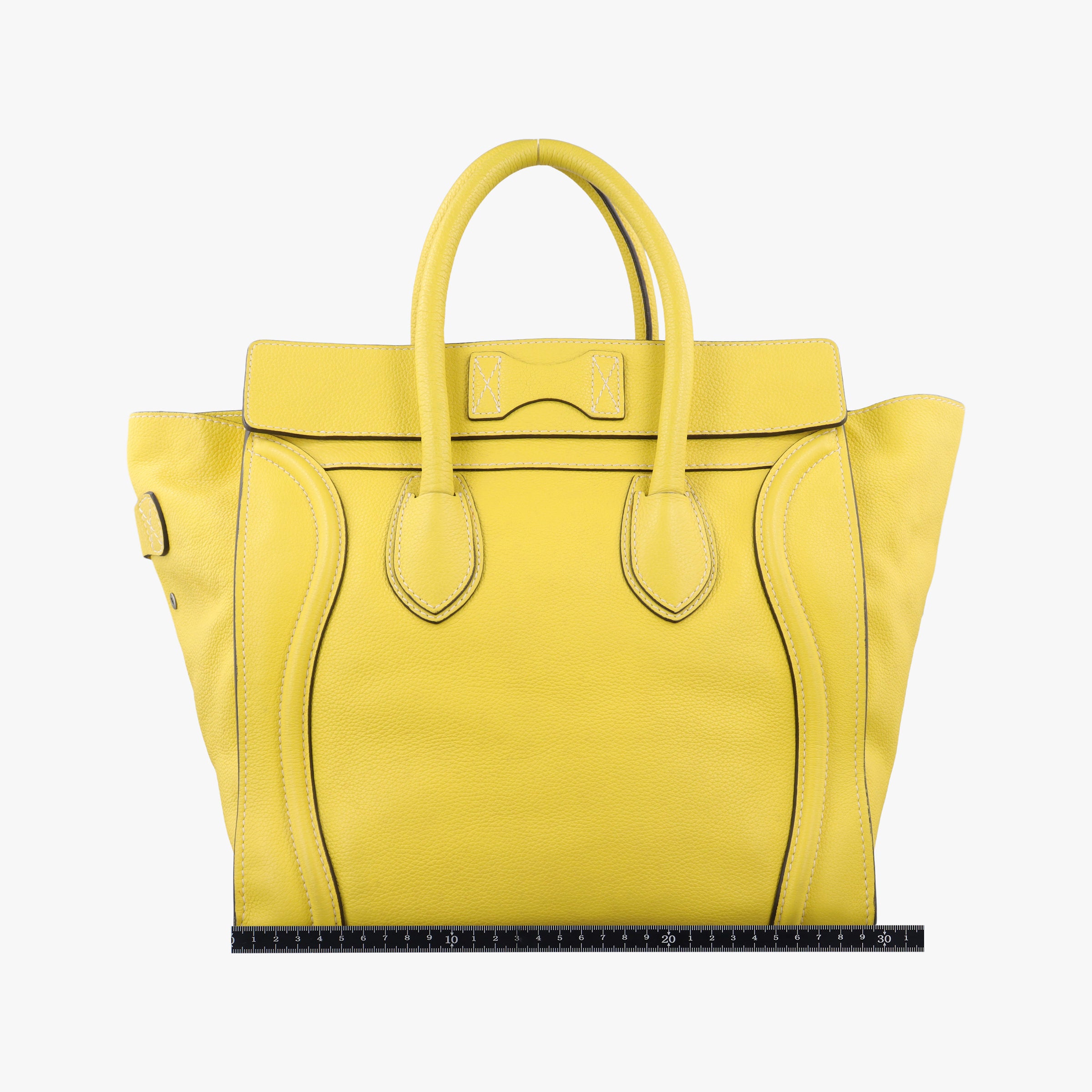Vintage Celine Luggage Mini Shopper Yellow Leather  handbag | stylenewstar