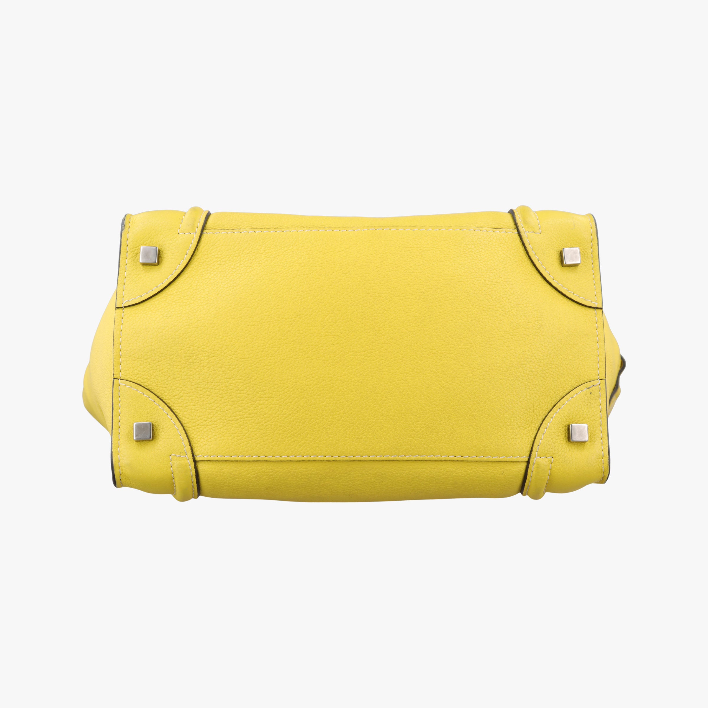 Vintage Celine Luggage Mini Shopper Yellow Leather  handbag | stylenewstar
