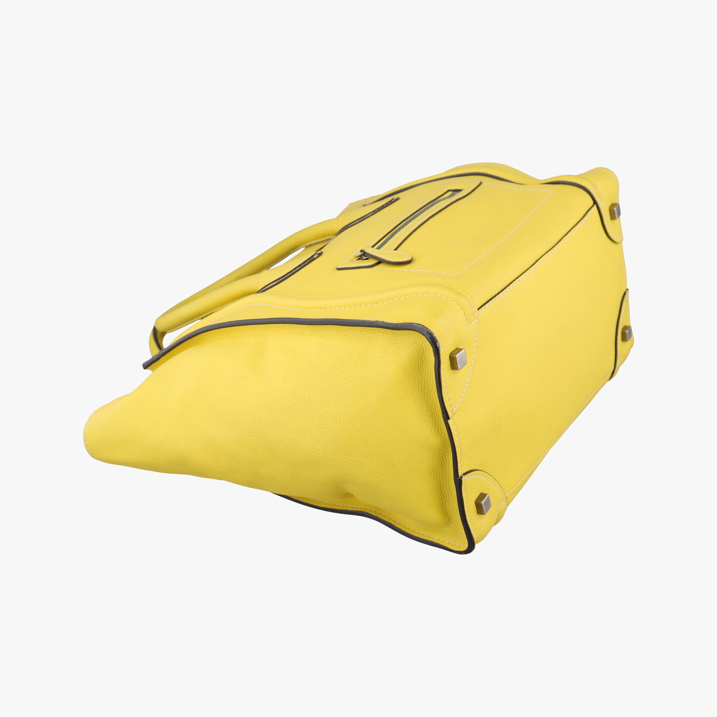 Vintage Celine Luggage Mini Shopper Yellow Leather  handbag | stylenewstar
