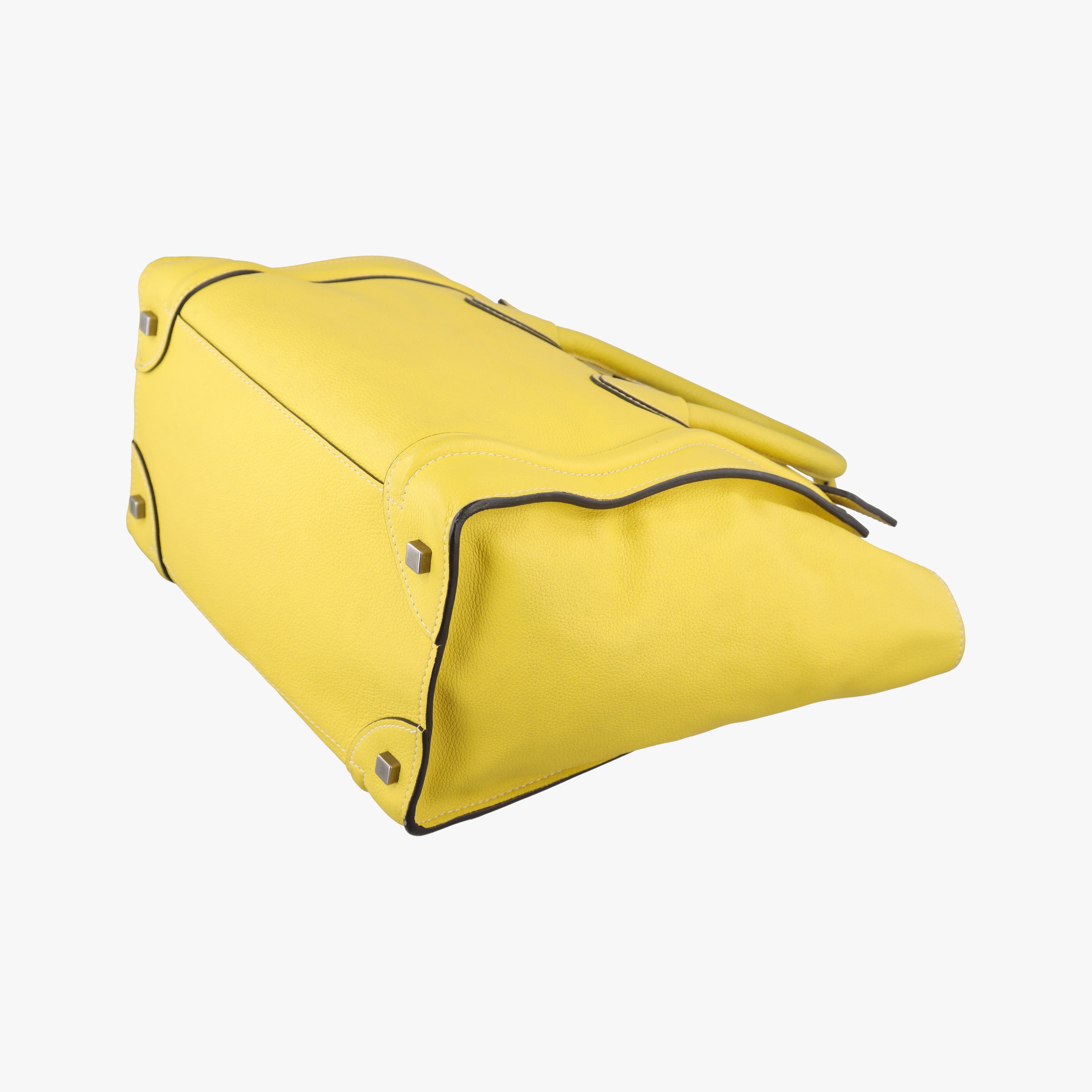 Vintage Celine Luggage Mini Shopper Yellow Leather  handbag | stylenewstar
