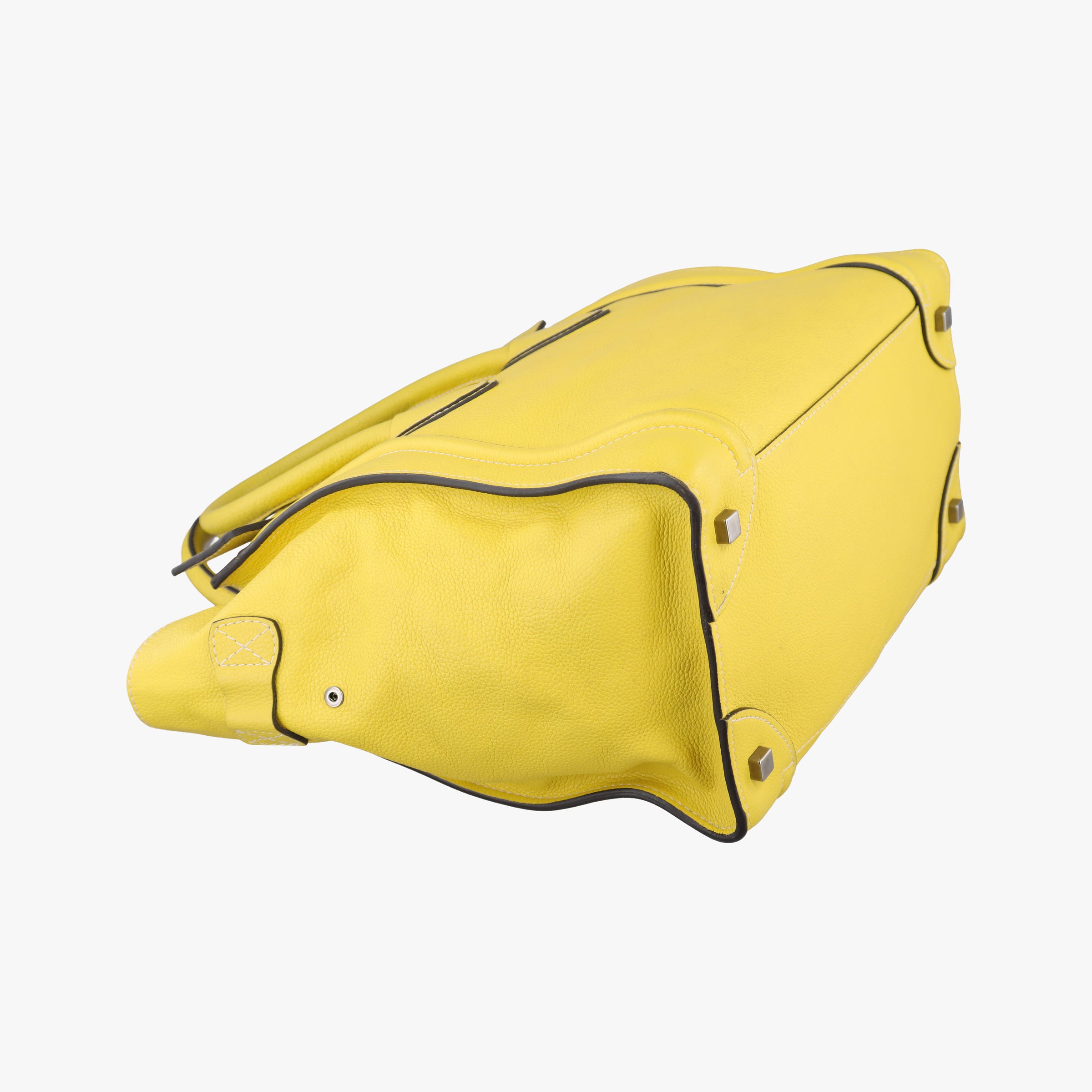 Vintage Celine Luggage Mini Shopper Yellow Leather  handbag | stylenewstar