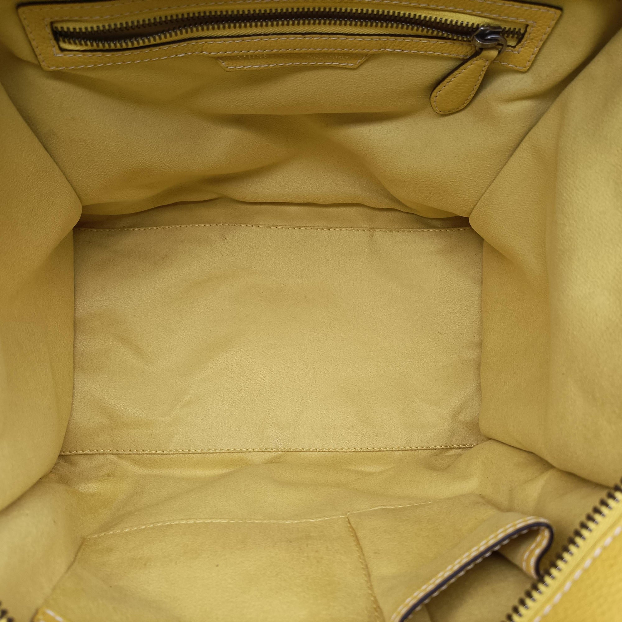 Vintage Celine Luggage Mini Shopper Yellow Leather  handbag | stylenewstar
