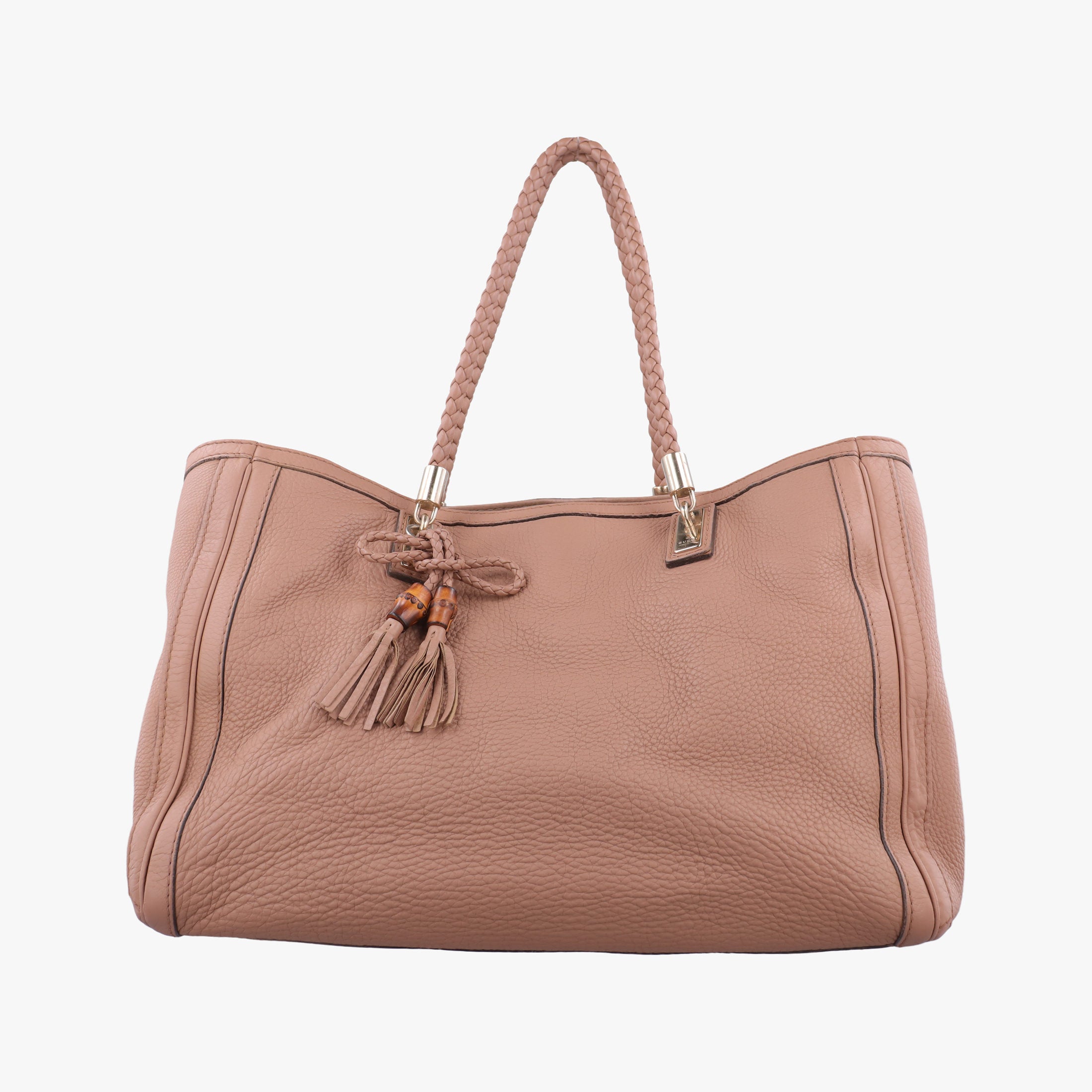 Pre-owned Gucci Bella Bamboo Tassel fringe Pink Leather 269945 handbag | stylenewstar