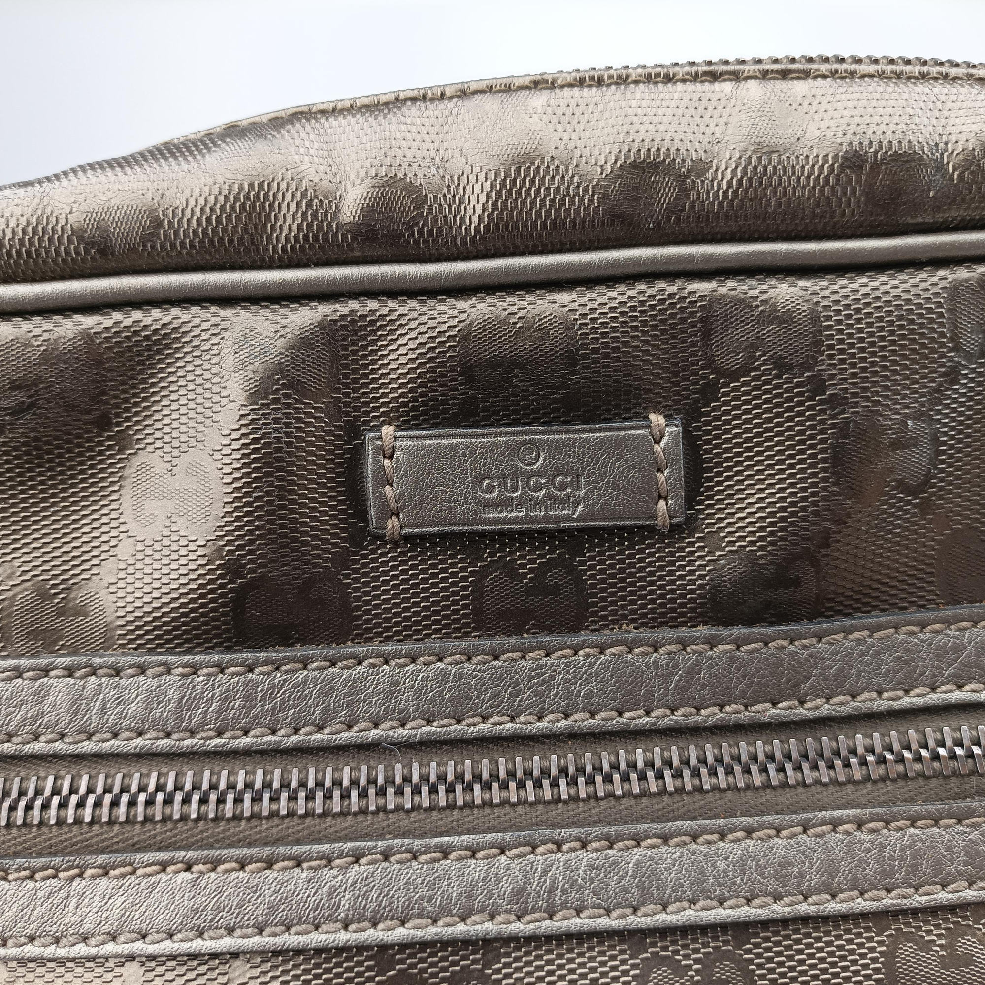 Pre-owned Gucci GG Imprime Messenger Golden PVC coated canvas 201448 shoulderbag | stylenewstar