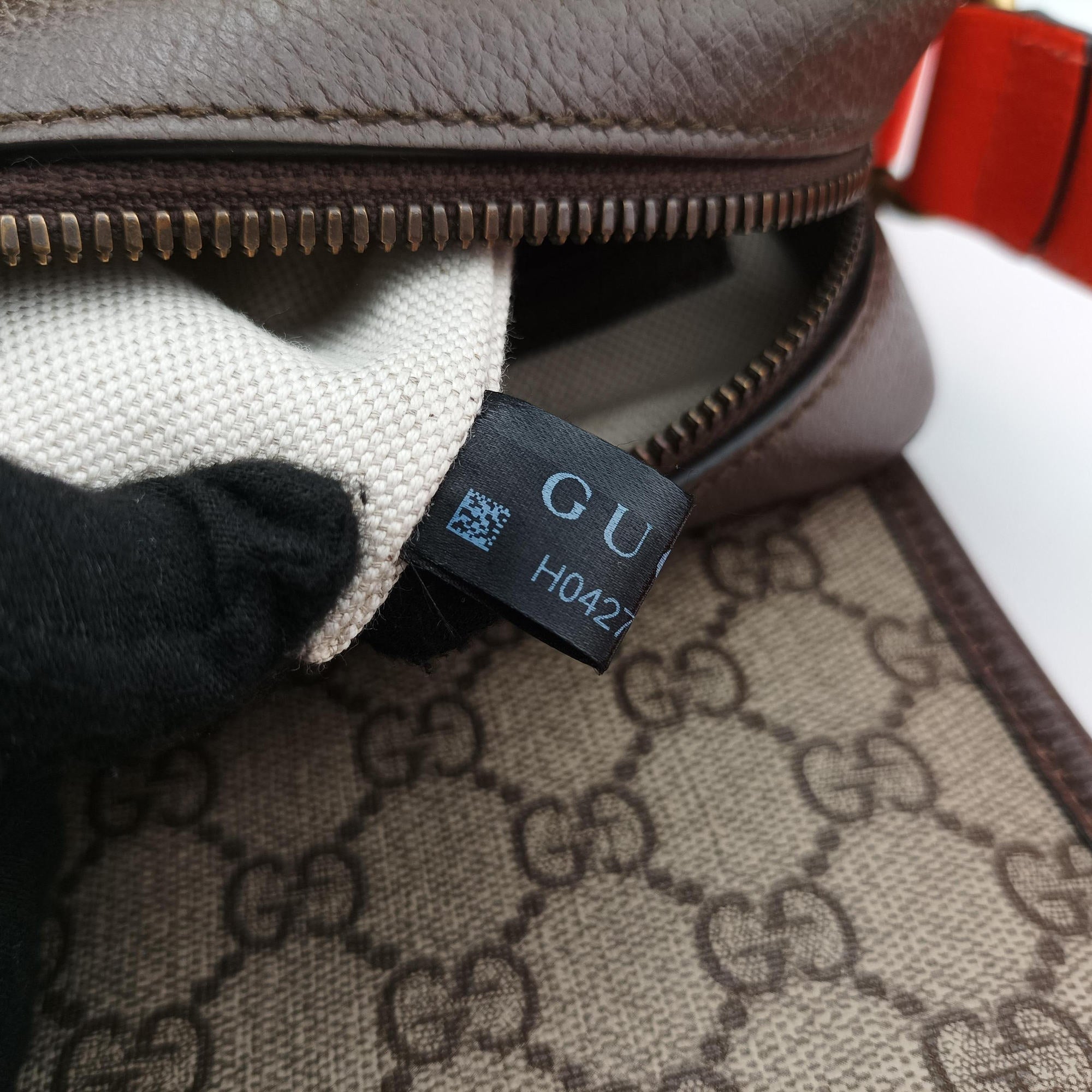 Pre-owned Gucci Ophidia Ebony × Neon Orange GG Supreme × Leather 792376 shoulderbag | stylenewstar