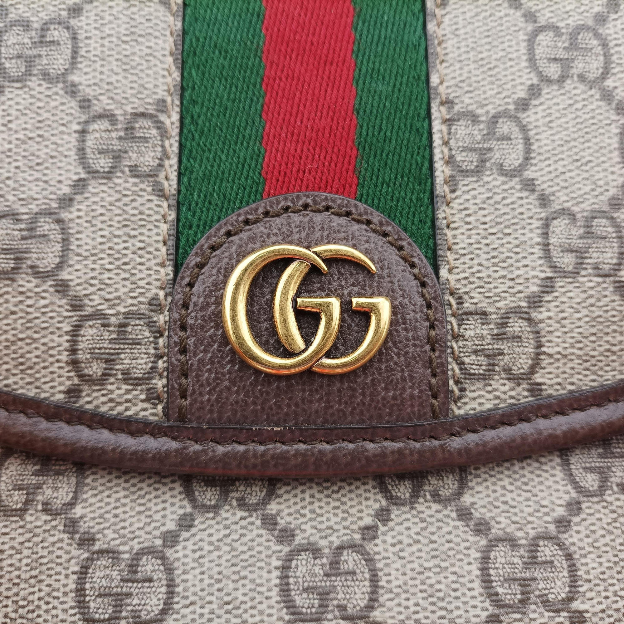 Pre-owned Gucci Ophidia Ebony × Neon Orange GG Supreme × Leather 792376 shoulderbag | stylenewstar