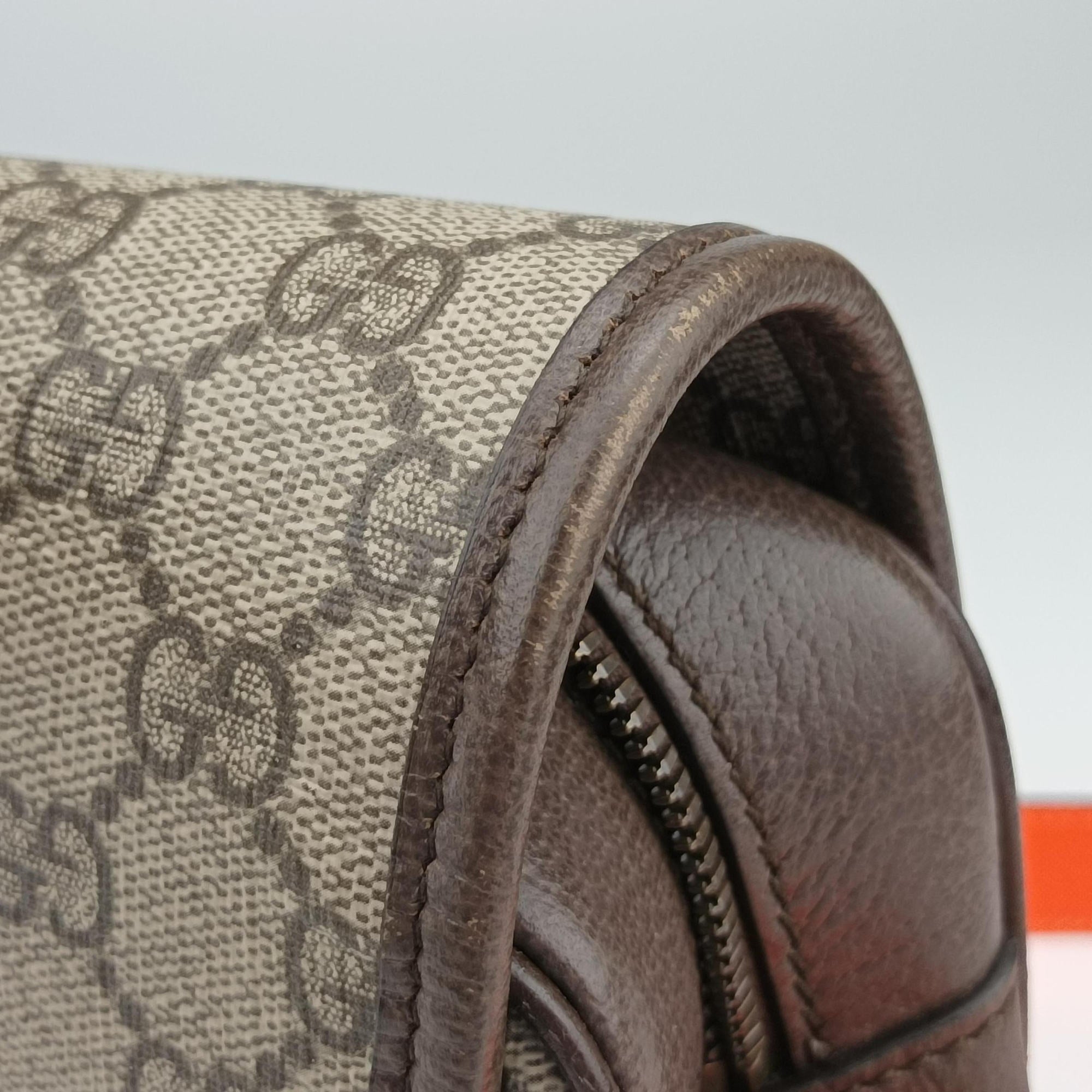 Pre-owned Gucci Ophidia Ebony × Neon Orange GG Supreme × Leather 792376 shoulderbag | stylenewstar