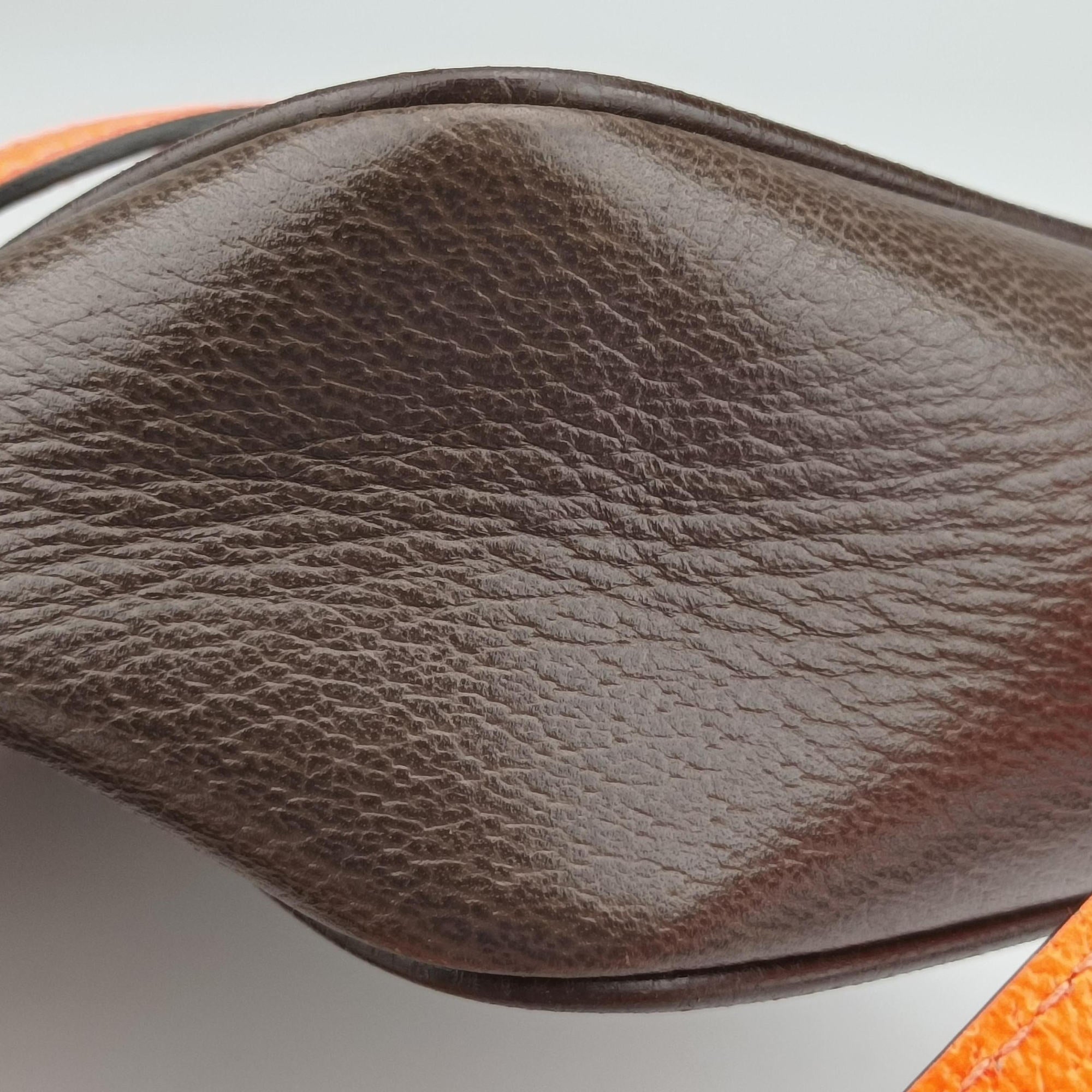 Pre-owned Gucci Ophidia Ebony × Neon Orange GG Supreme × Leather 792376 shoulderbag | stylenewstar