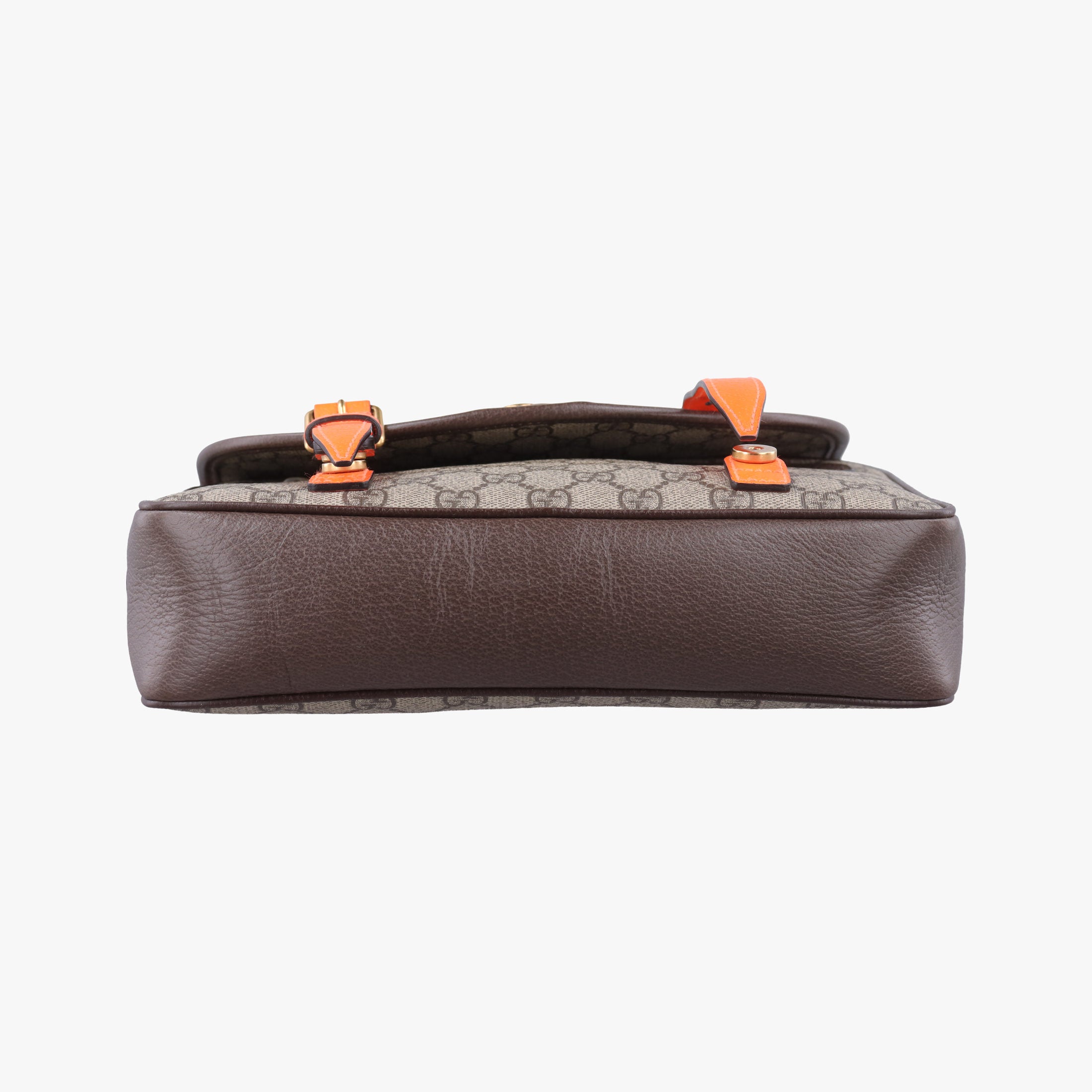 Pre-owned Gucci Ophidia Ebony × Neon Orange GG Supreme × Leather 792376 shoulderbag | stylenewstar