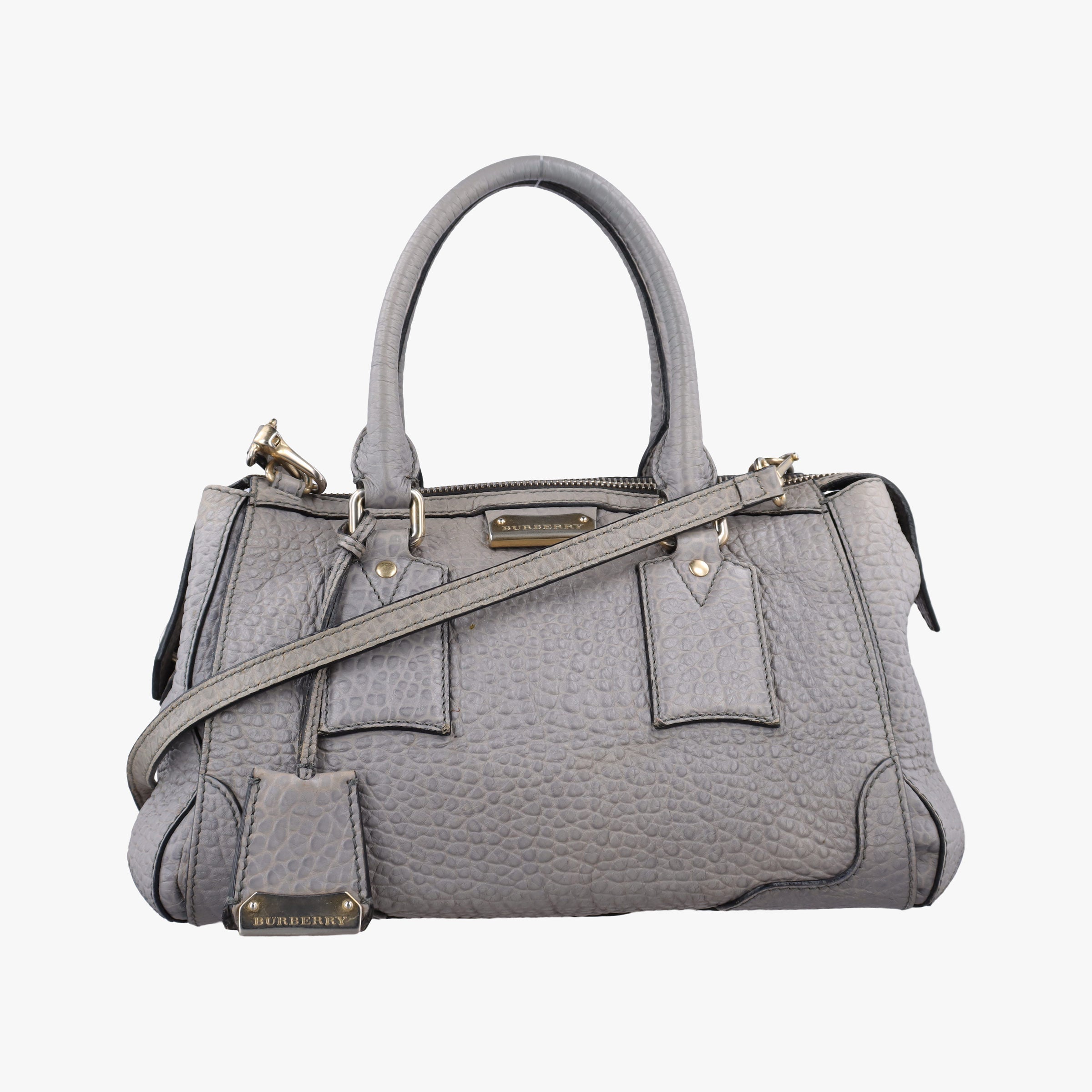 Vintage Burberry Clifton Grey Leather  shoulderbag | stylenewstar
