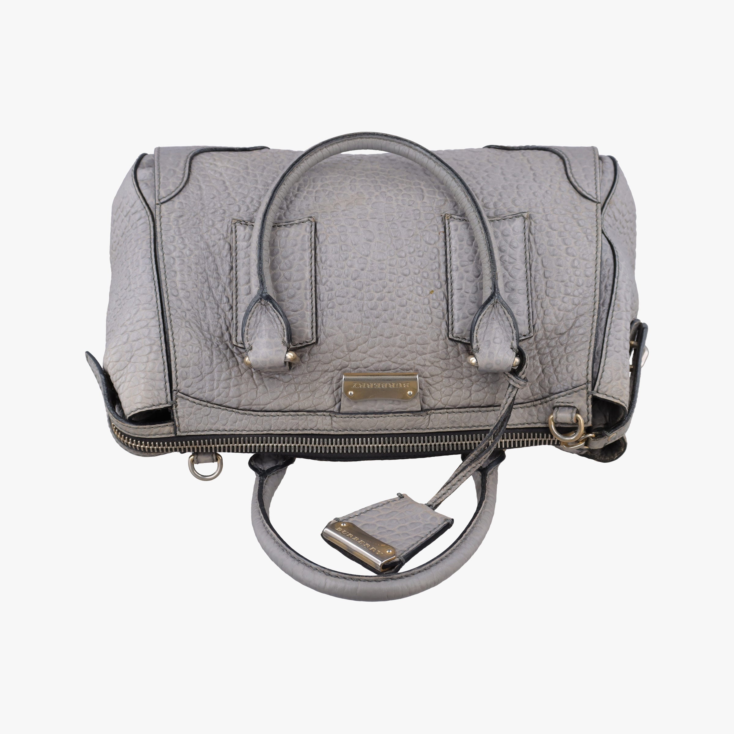 Vintage Burberry Clifton Grey Leather  shoulderbag | stylenewstar
