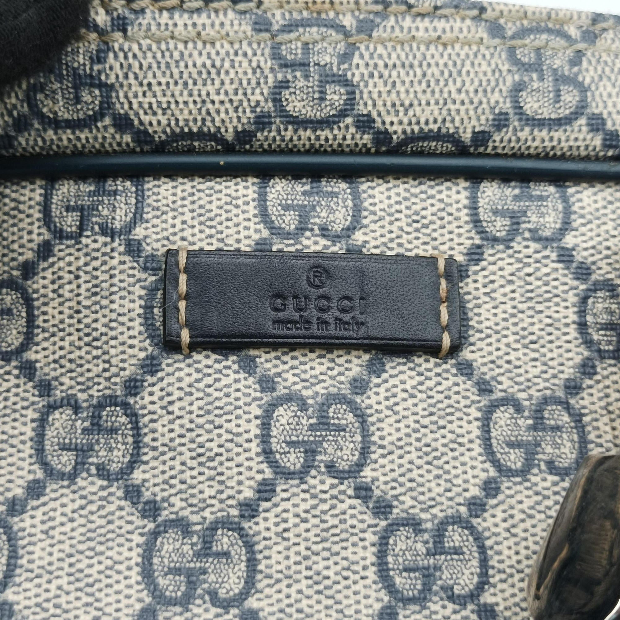 Vintage Gucci Diamante Beige×Black PVC coated canvas 208463 handbag | stylenewstar