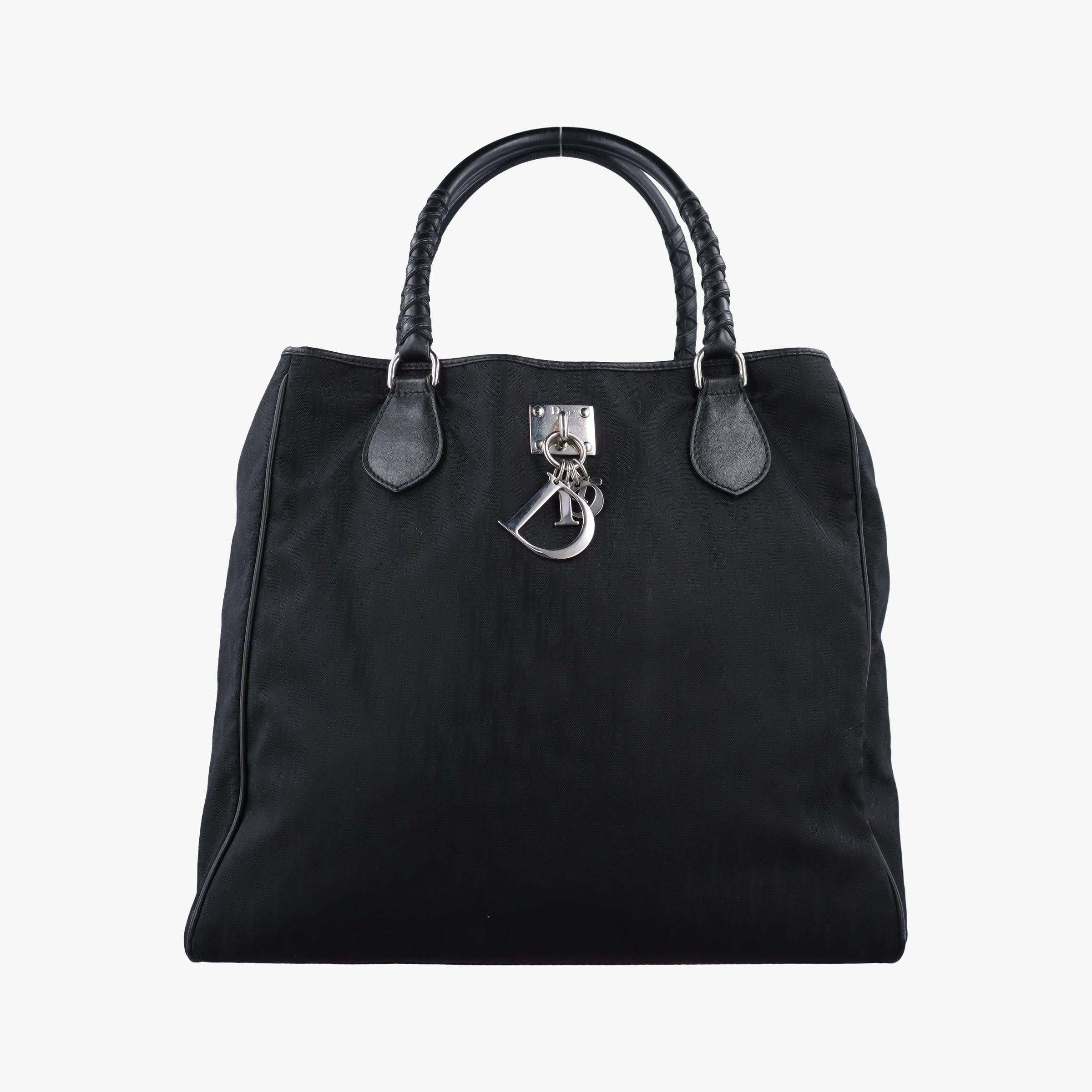 Pre-owned Christian Dior Lovely Black Diorissimo Canvas × Leather  handbag | stylenewstar