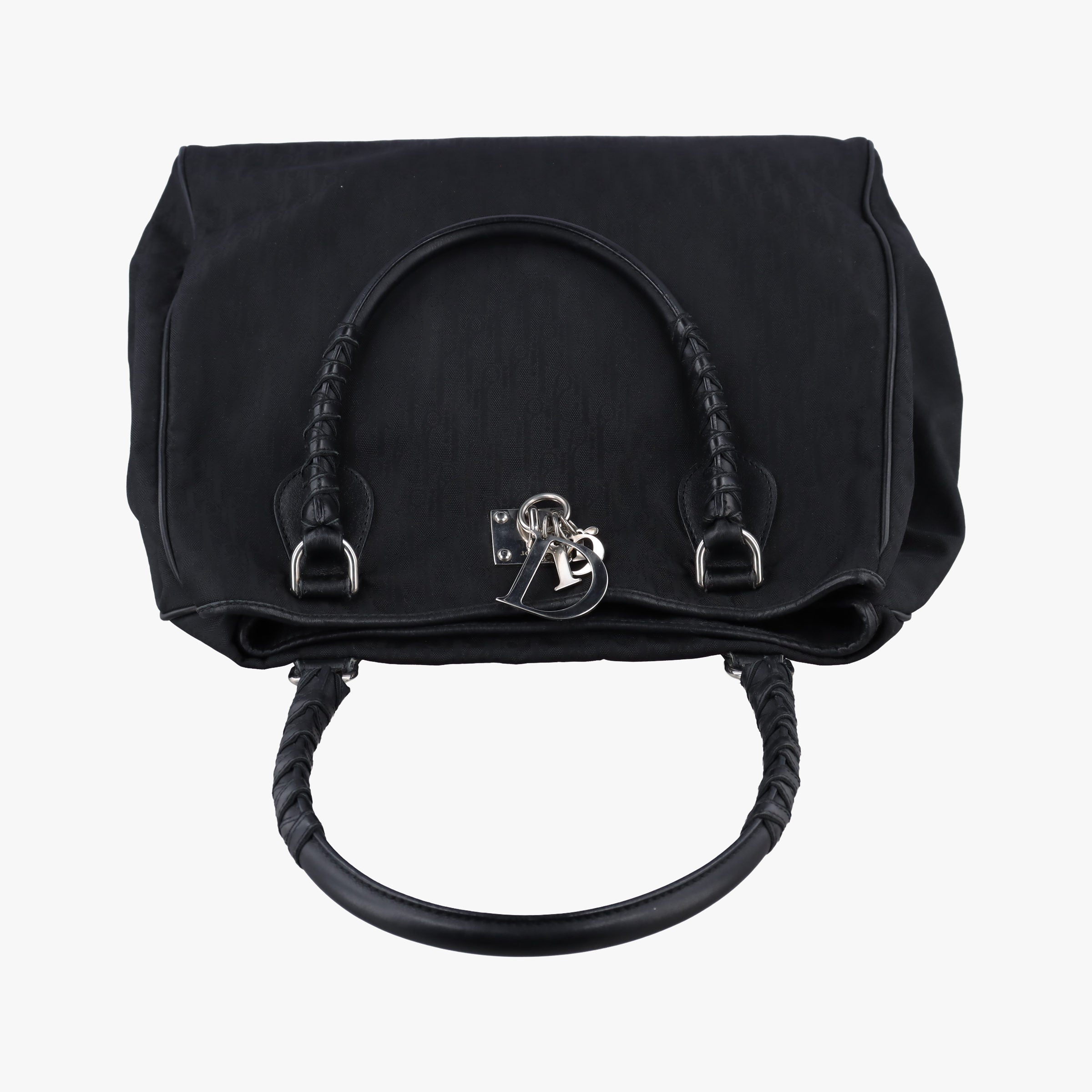 Pre-owned Christian Dior Lovely Black Diorissimo Canvas × Leather  handbag | stylenewstar