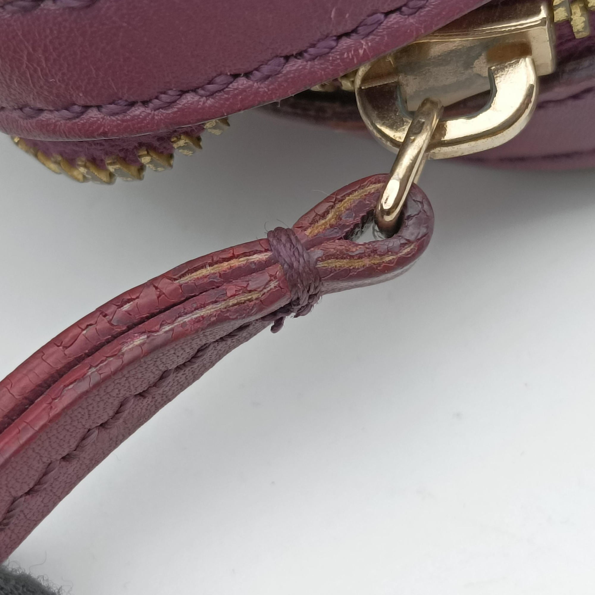 Pre-owned Fendi Zucchino Glitter Logo Tobacco × Purple × Magenta Canvas × Leather 8BL106 handbag | stylenewstar