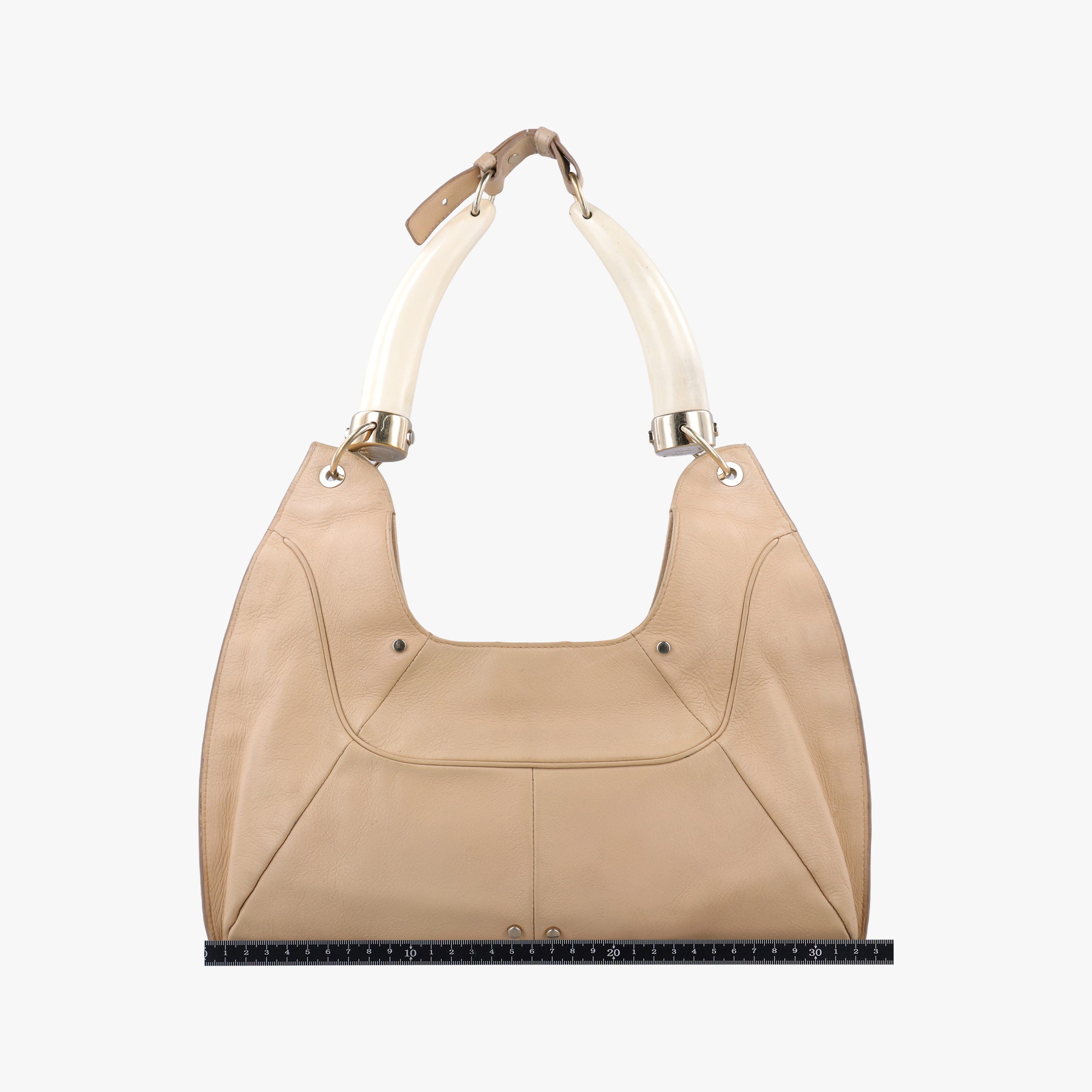 Pre-owned Yves Saint Laurent Mombasa Beige Leather 129026 handbag | stylenewstar